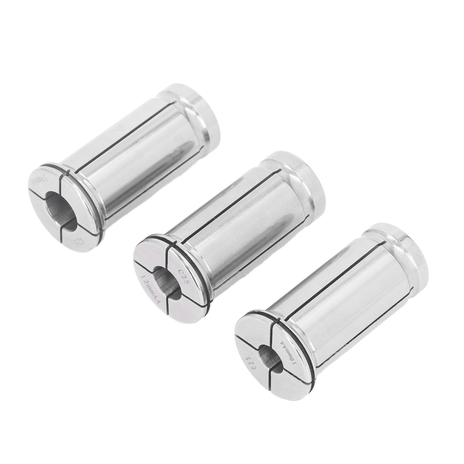 Satz Mit 3 C25-spannzangen, Fräswerkzeughalter Mit Geradem Schaft Aus Hochkohlenstoffhaltigem Stahl, Spannfutter Für Cnc-drehmaschinen, 10 Mm, 12 Mm, 14 Mm