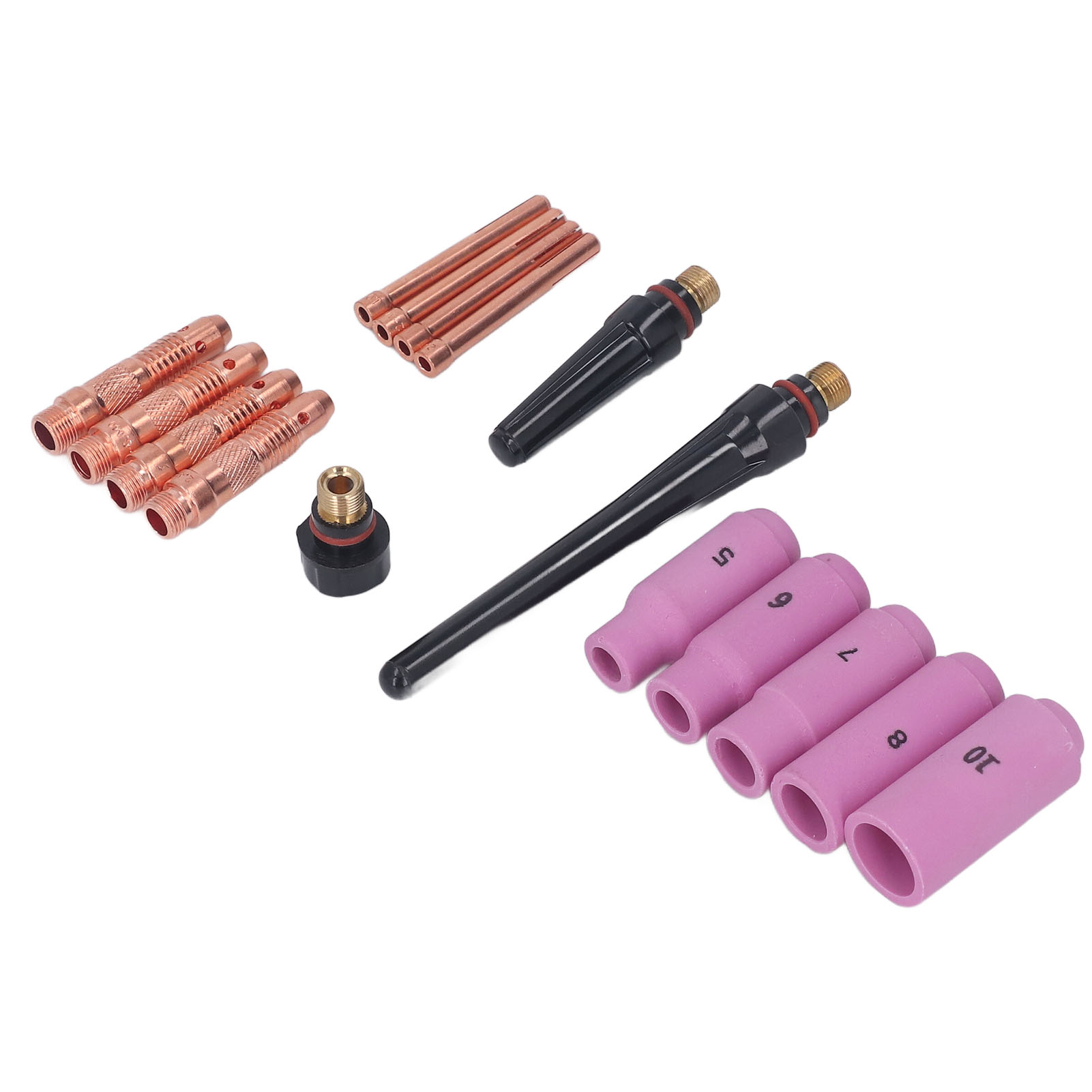 16-teiliges Set An Verbrauchsmaterialien Für Wig-brenner Wp17 18 26, Kupfer Und Keramik, Plasmaschweißzubehör, Elektroden Und Düsen, Kompatibel Mit Lötbrennern.