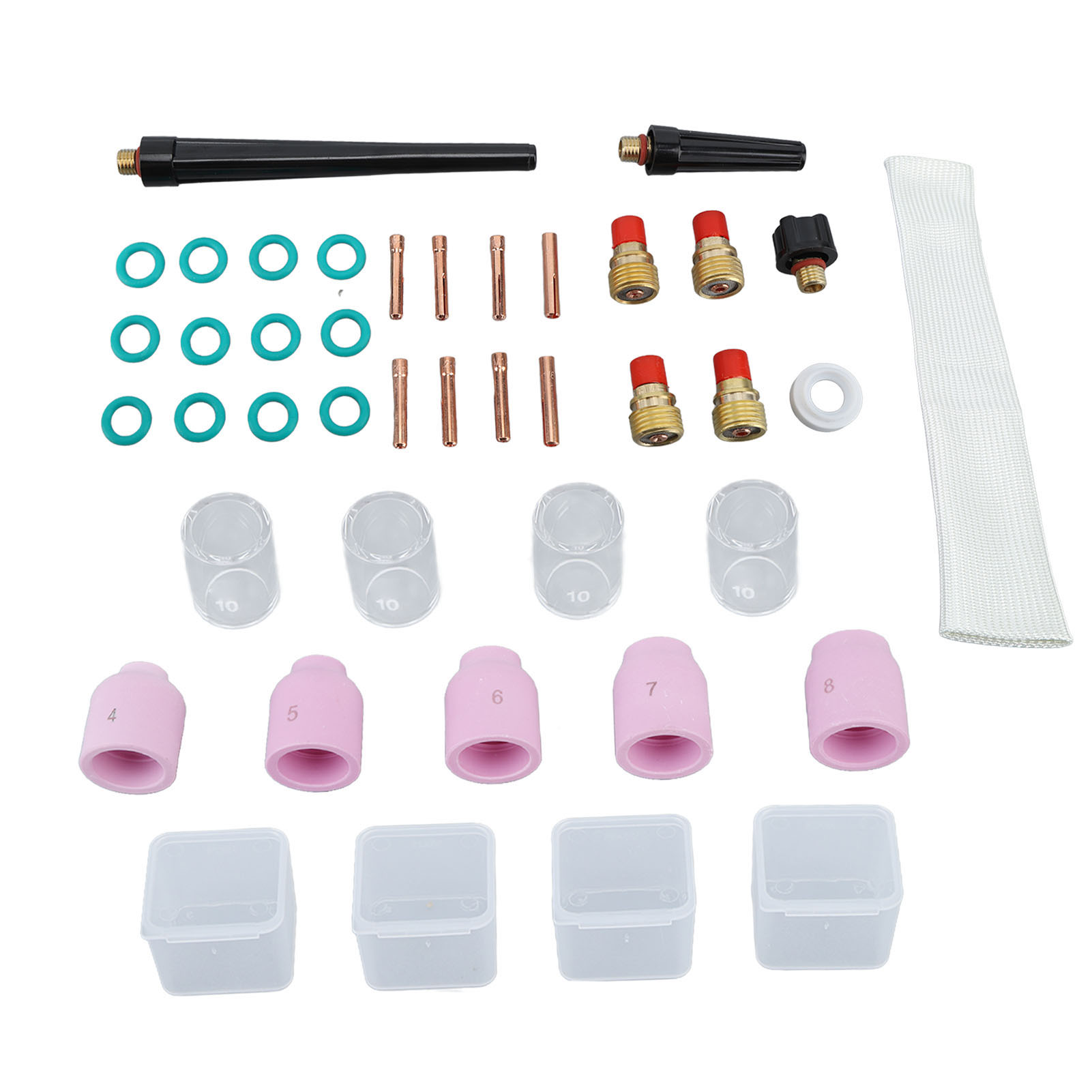 Set Mit 38 Teilen: Wig-gaslinse, Glasbecher Und Rückbecher, O-ringe, Plasmabrenner-verschleißteile Für Wp9, Wp20, Wp25, Schweißzubehör.