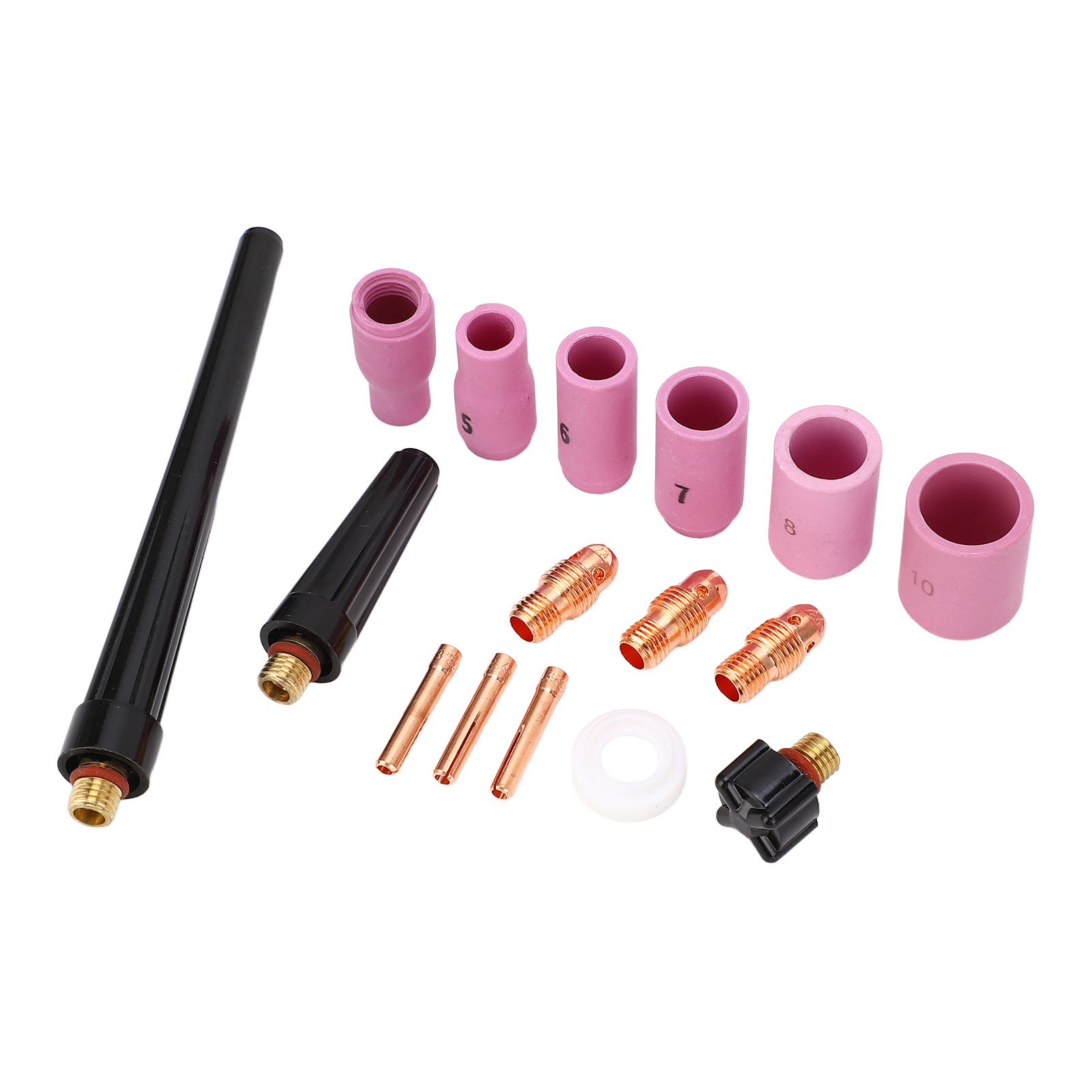 Set Aus 16 Wig-brennerklemmen Mit Ptfe-frontabdeckung, Kompatibel Mit Wp 9, 20 Und 25 Brennern, Professionelles Schweißzubehör.