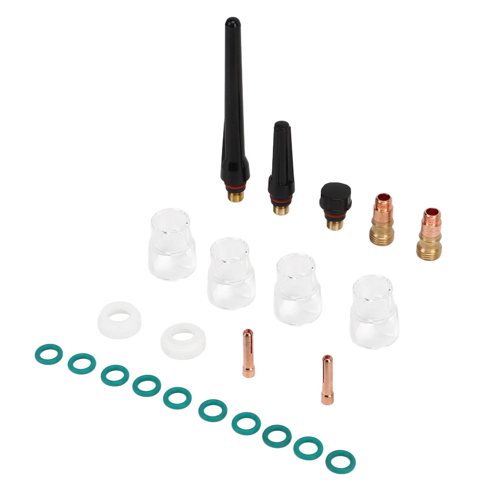 Set Aus 23 Wig-schweißzubehörteilen, Glas, Verbinder, Elektrodenklemme, Vorderer Ptfe-schutzdeckel Für Wp 17 18 26 Brenner.