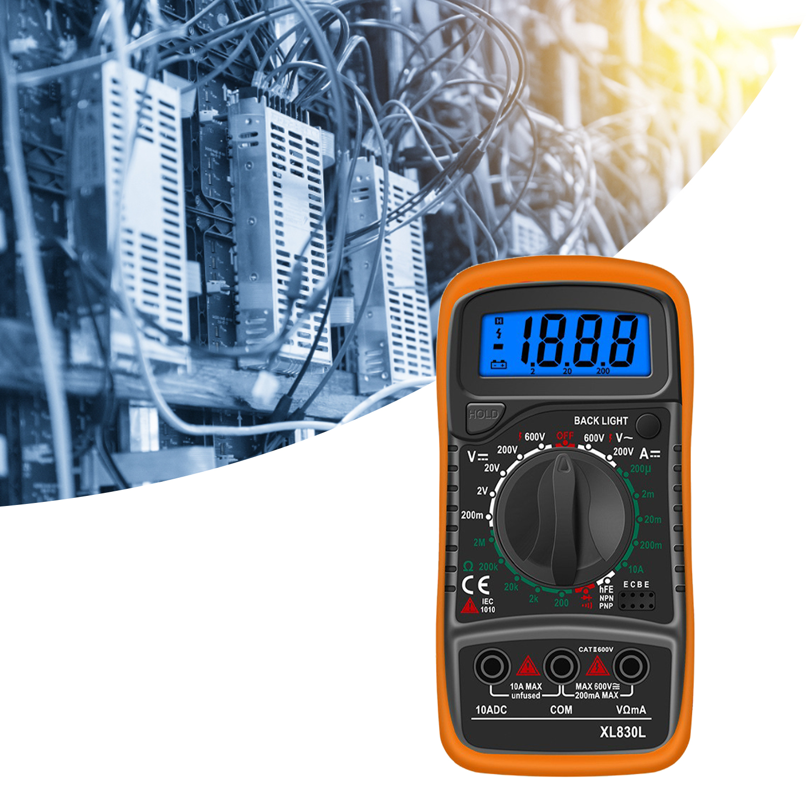 Digitales Multimeter Mit Digitalanzeige, Hohe Präzision, Misst Spannung, Stromstärke, Widerstand, Professionelles Voltmeter Und Amperemeter.