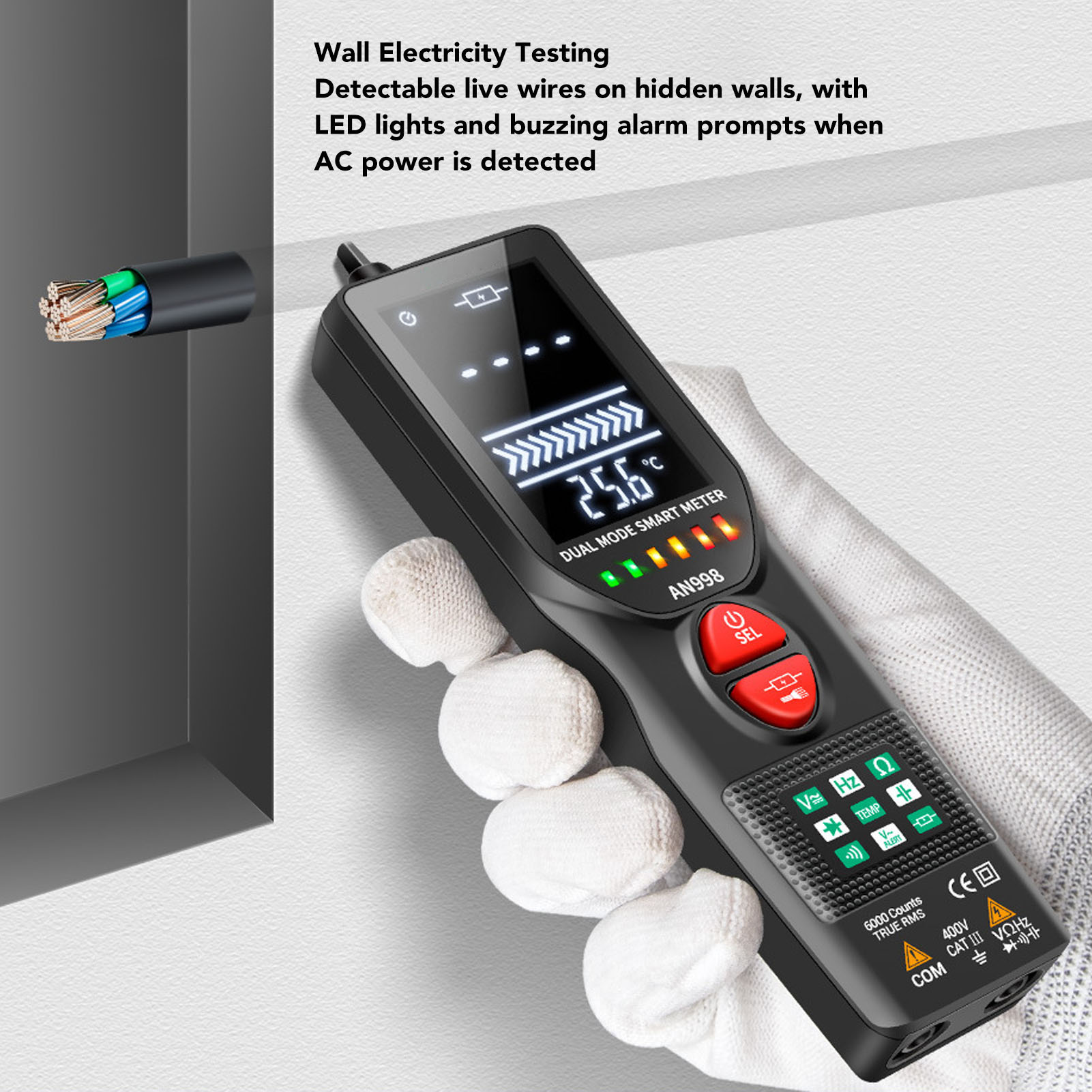 Zweimodus-berührungsloses Elektrisches Prüfgerät, Hochpräzises Digitales Stiftmultimeter Für Schaltungstests, Wechselspannungsdetektor