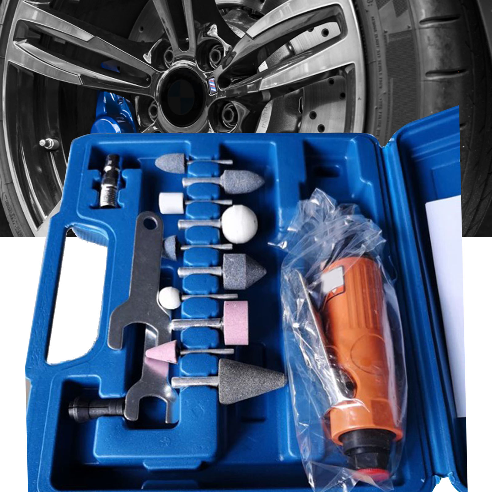 Set Mit 16 Pneumatischen Hochgeschwindigkeits-aluminiumschleifern, Leistungsstarkes Werkzeug Zum Schleifen, Polieren Und Entgraten