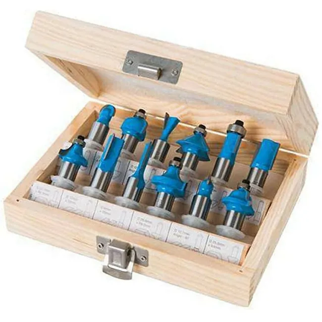 Set Mit 12 Fräsern Mit 12 Mm Schaft, Fräserset Für Holz, Hartmetall-fräser, 12-teiliges Set.