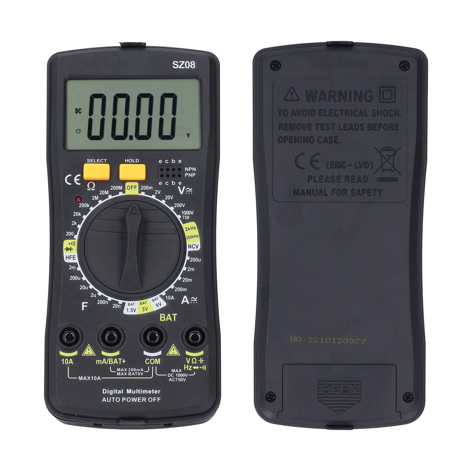Ultradünnes Digitalmultimeter, Automatische/manuelle Bereichswahl, Akustischer Und Optischer Alarm, Elektrischer Prüfer Mit Verstellbarem Ständer, Präzise Messung