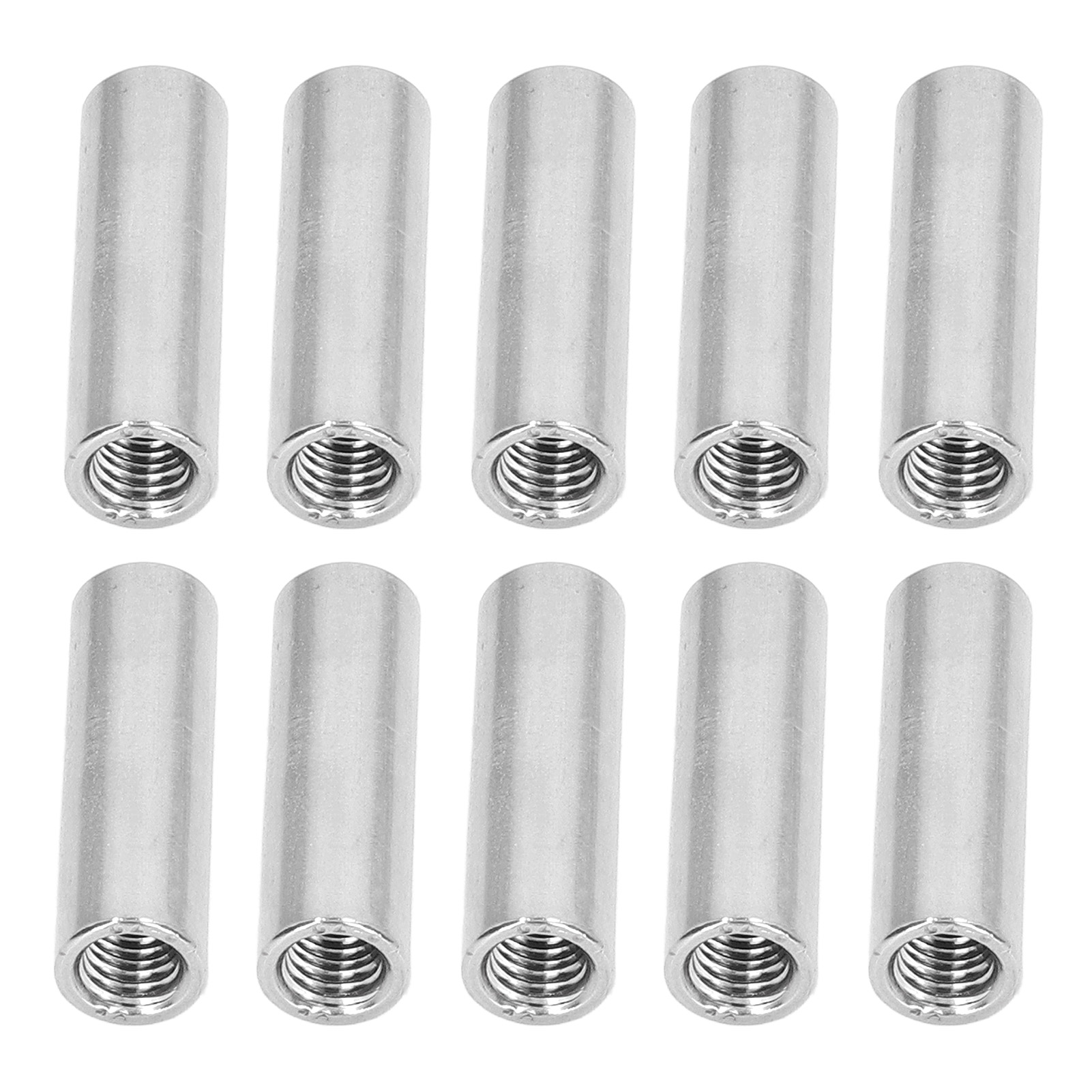 M8 X 1,25 Innengewindemuttern, 10er-packung, 40 Mm Lang, Rund, Innengewinde, Für Montage Und Mechanische Verbindung