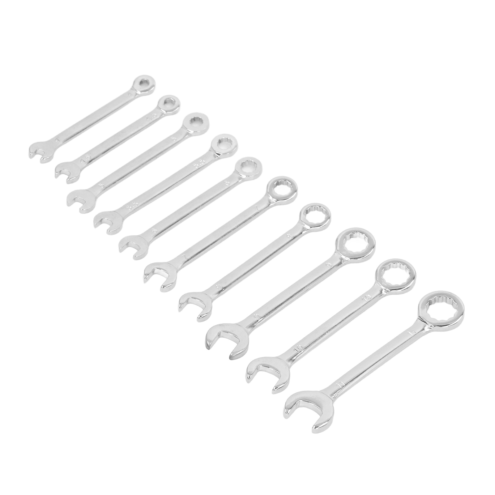 Satz Von 10 Kombinations-ratschenschlüsseln Mit 72 Zähnen, 15° Abgewinkelt, Doppelt Offenem Kopf, Größen 4 Bis 11 Mm, Robuste Werkzeuge Für Mechaniker Und Heimwerker.