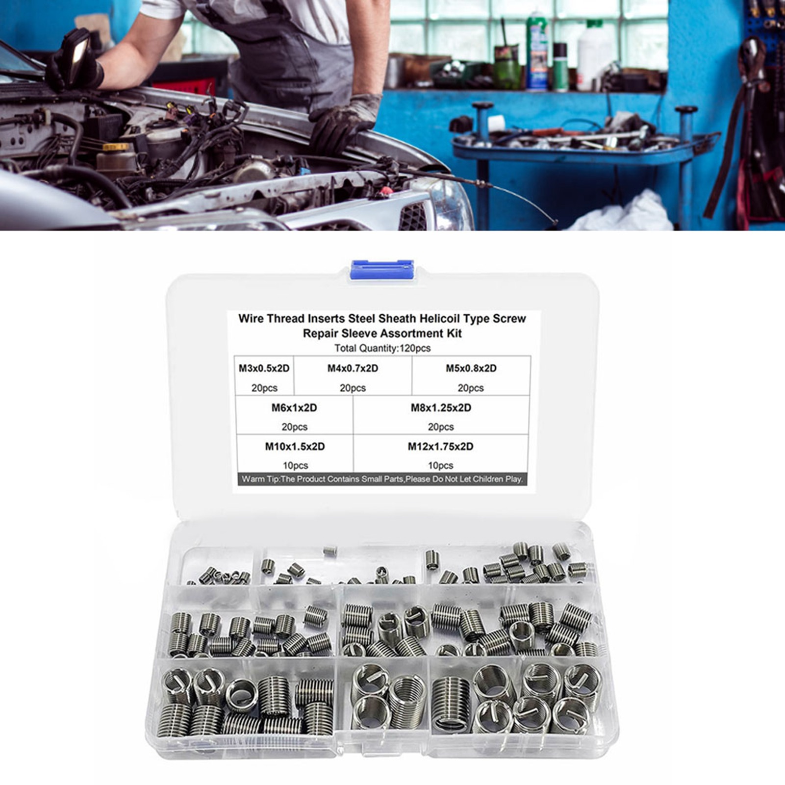 Packung Mit 120 Nietmuttern M3 M4 M5 M6 M8 M10 M12, Schlagfester Edelstahl, Robuste Gewindeeinsätze.