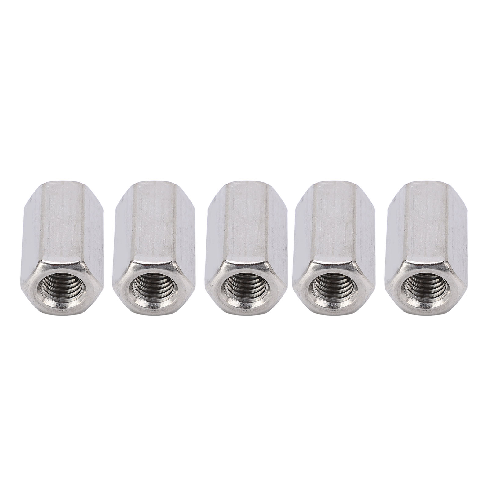 Sechskant-kupplungsmuttern M10 X 1,5, 5er-pack, Länge 30 Mm, Edelstahl, Für Gewindestangen, Robuste, Korrosionsbeständige Befestigung.