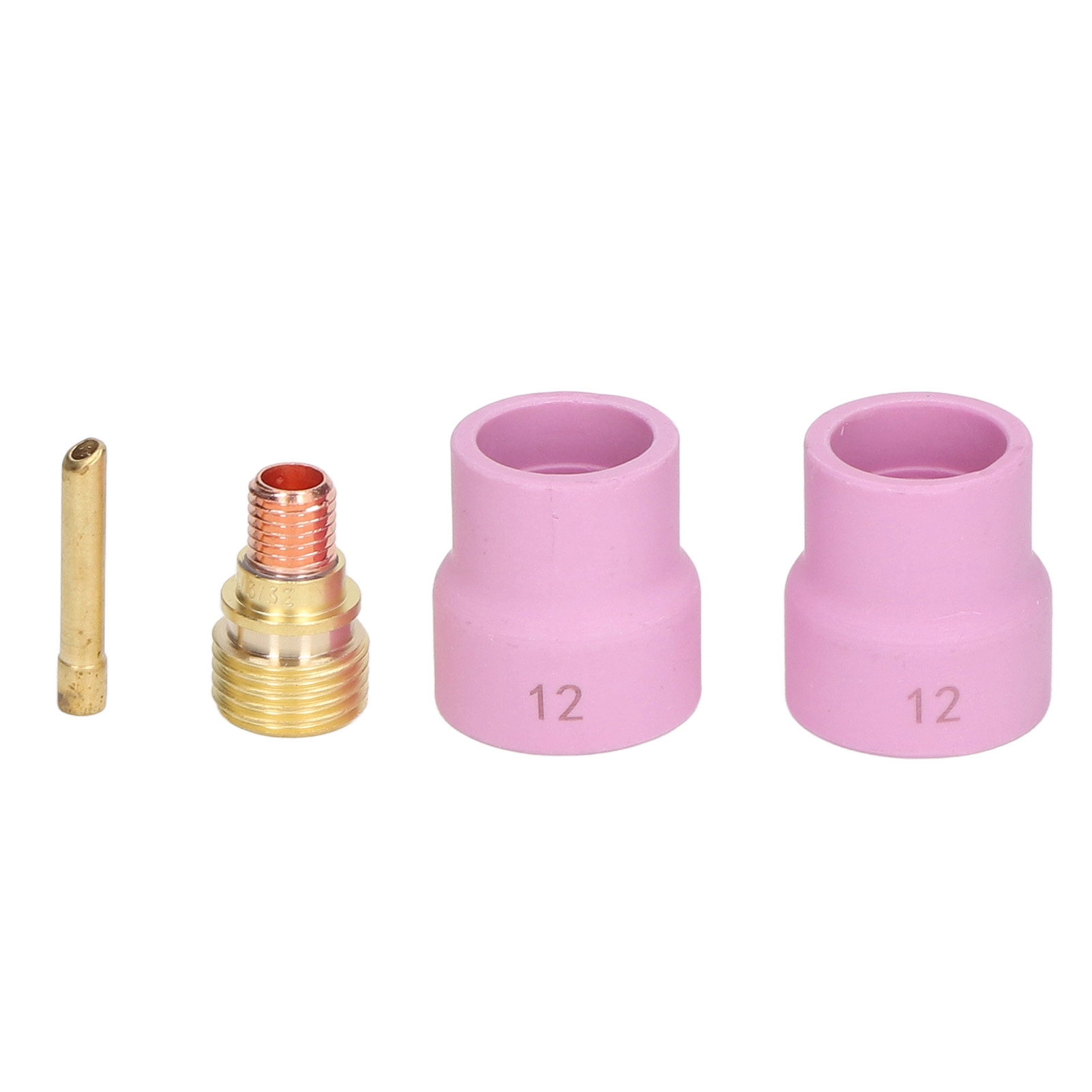 4-teiliges Wig-schweißzubehörset: 2,4-mm-keramikdüse, Gaslinse, Winkeldüse, Elektrodenklemme