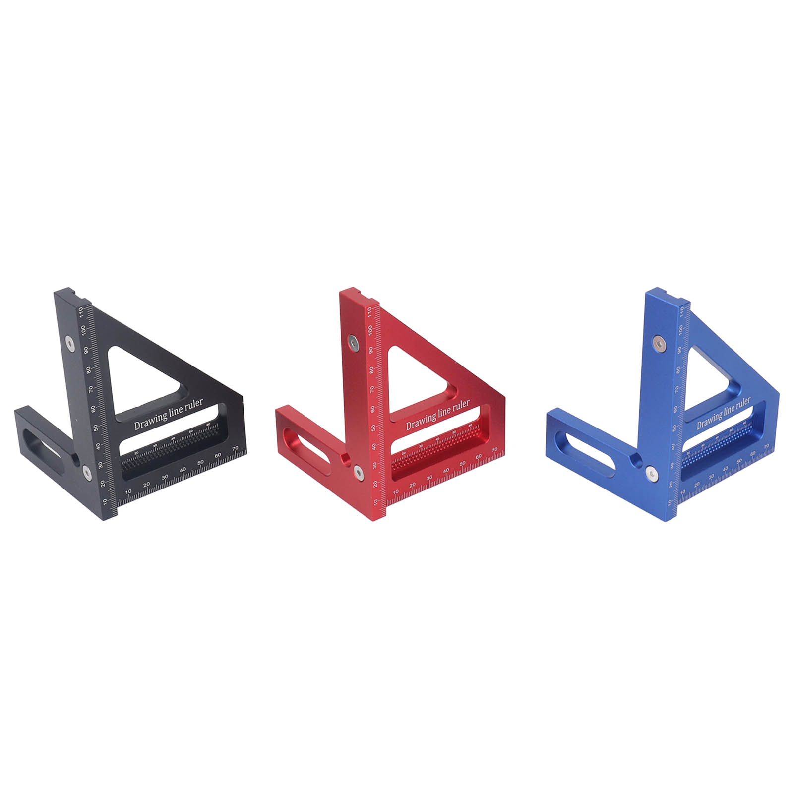 6-teiliges 3d-dreiecksquadrat Aus Aluminiumlegierung, 45/90-grad-mehrwinkelmesslineal, Präzisionsmarkierer Für Holz Und Rohre