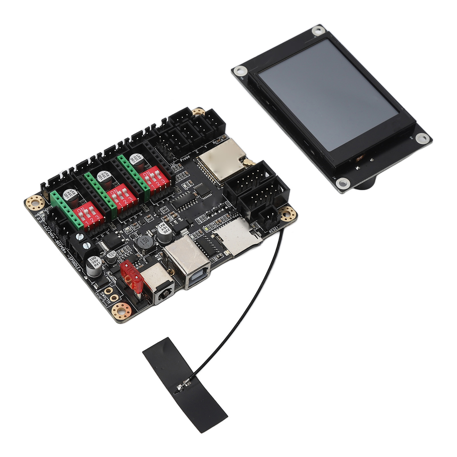 32-bit-lasergravierer-controller-motherboard Mit 2,4-zoll-touchscreen Und Kühlkörper, 3d-drucker, 12–24 V Dc, Pcb-kompatibel