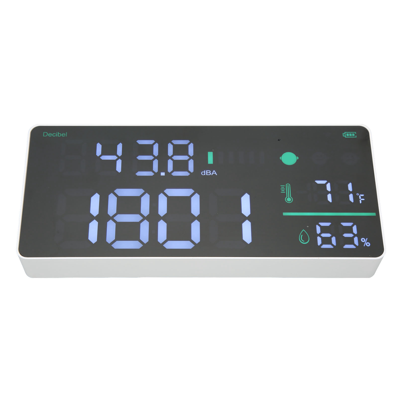 Wandmontierter Geräuschdetektor 30–130 Db, 11 Cm Multifunktions-schallpegelmesser, 4-in-1-digitalanzeige, Dezibelmessung Für Klassenzimmer