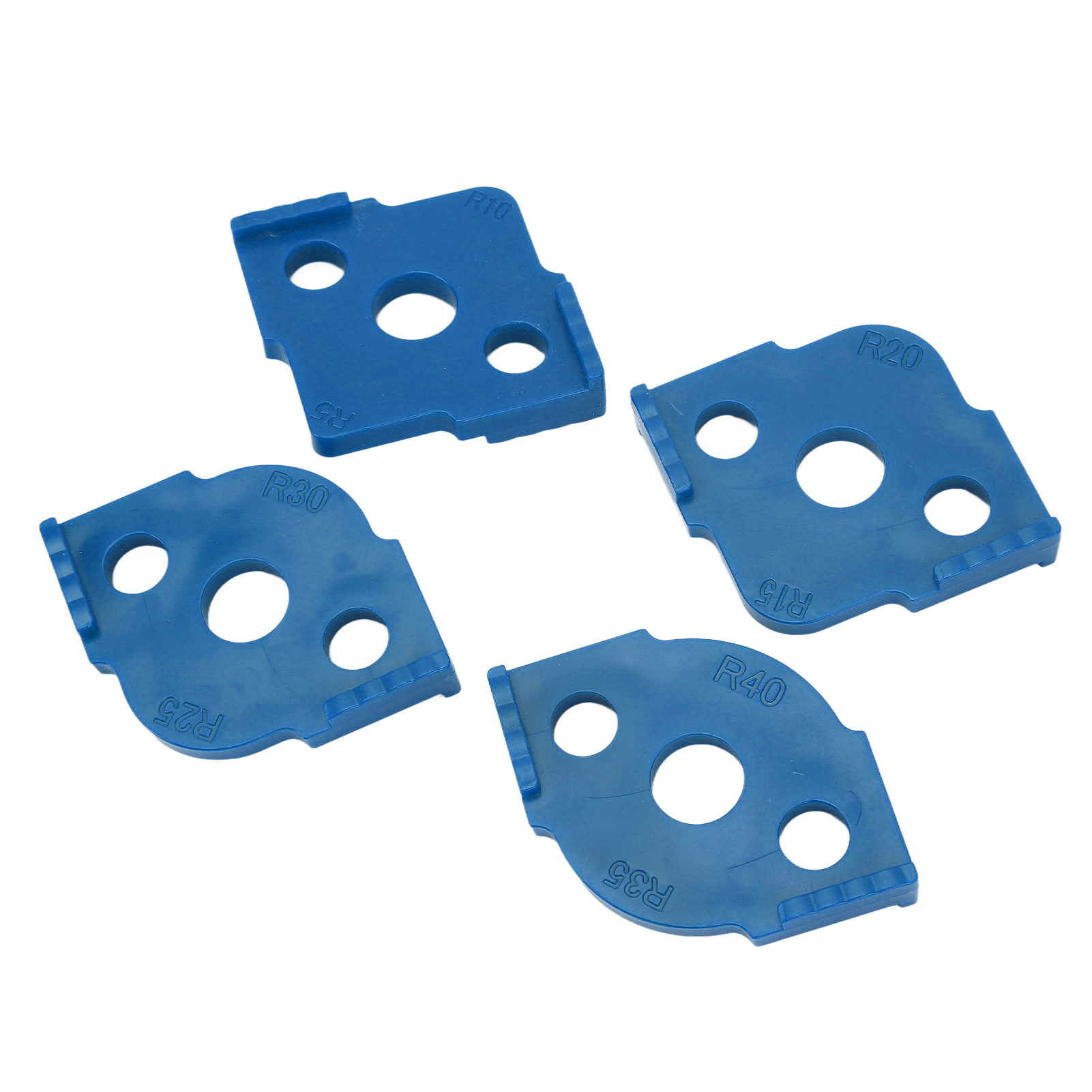 Set Mit 4 Abs-rundeckenschablonen, Eckenrundungshilfe, Frässchablone Für Die Holzbearbeitung, Blauer Eckenpositionierer