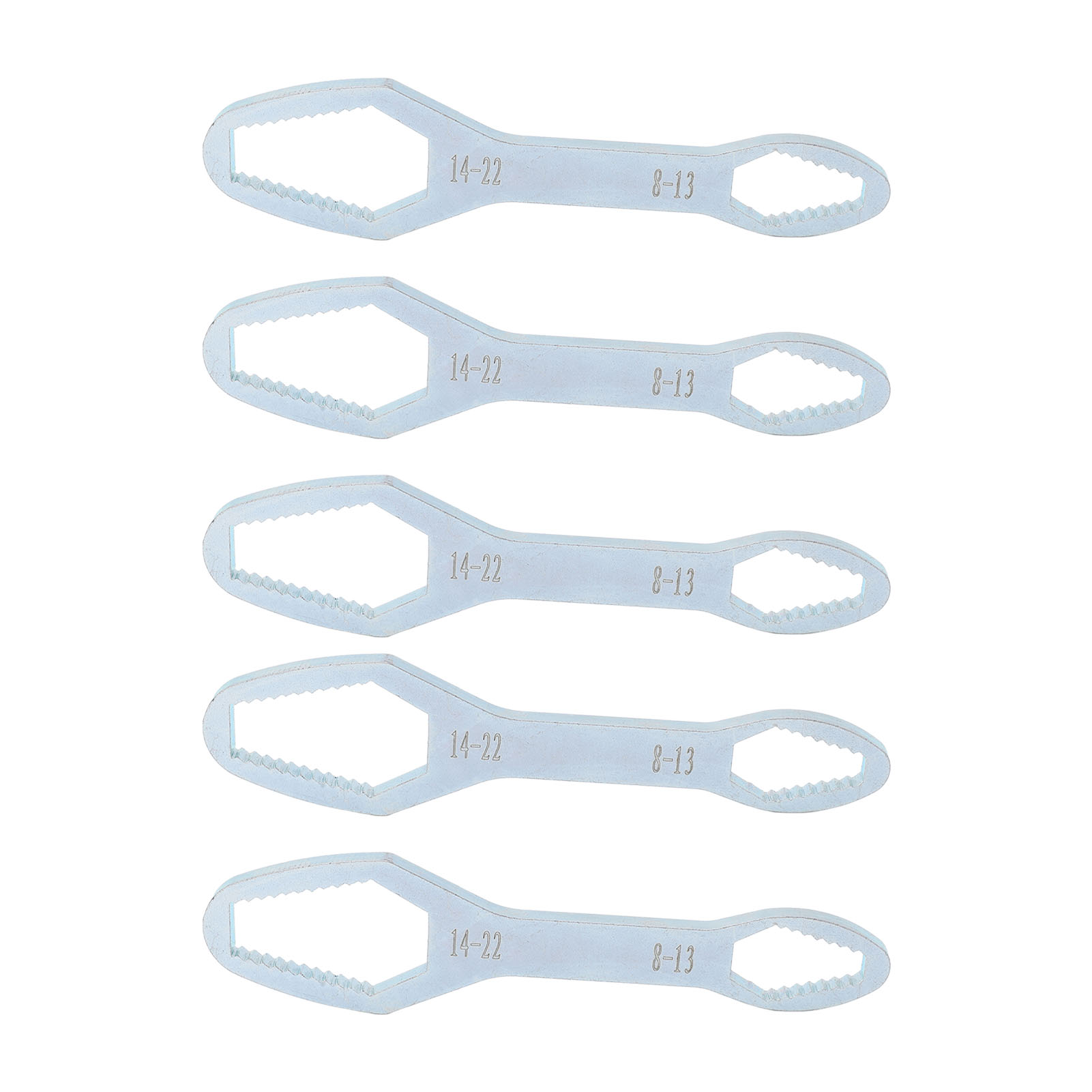 Doppelmaulschlüssel 8-22 Mm, 160 Mm, 5er-set, Legierter Stahl, Selbstspannend, Mehrzweckwerkzeug, Silberverzinkt, Universell Einsetzbar.
