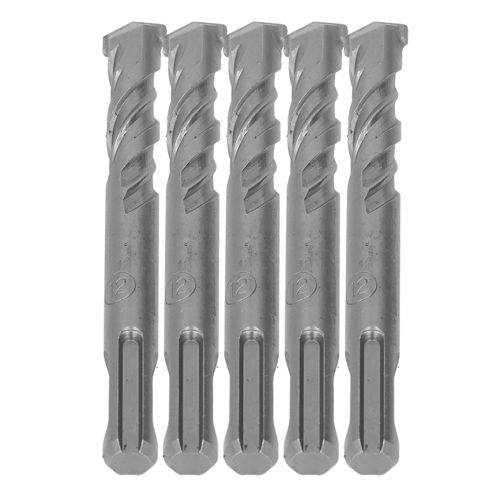 5-teiliges Set Hartmetall-schlagbohrer, Doppelschneidige Spiralspitze, Schlagbohrer Für Ziegel Und Stein, 12 Mm Durchmesser, 110 Mm Länge
