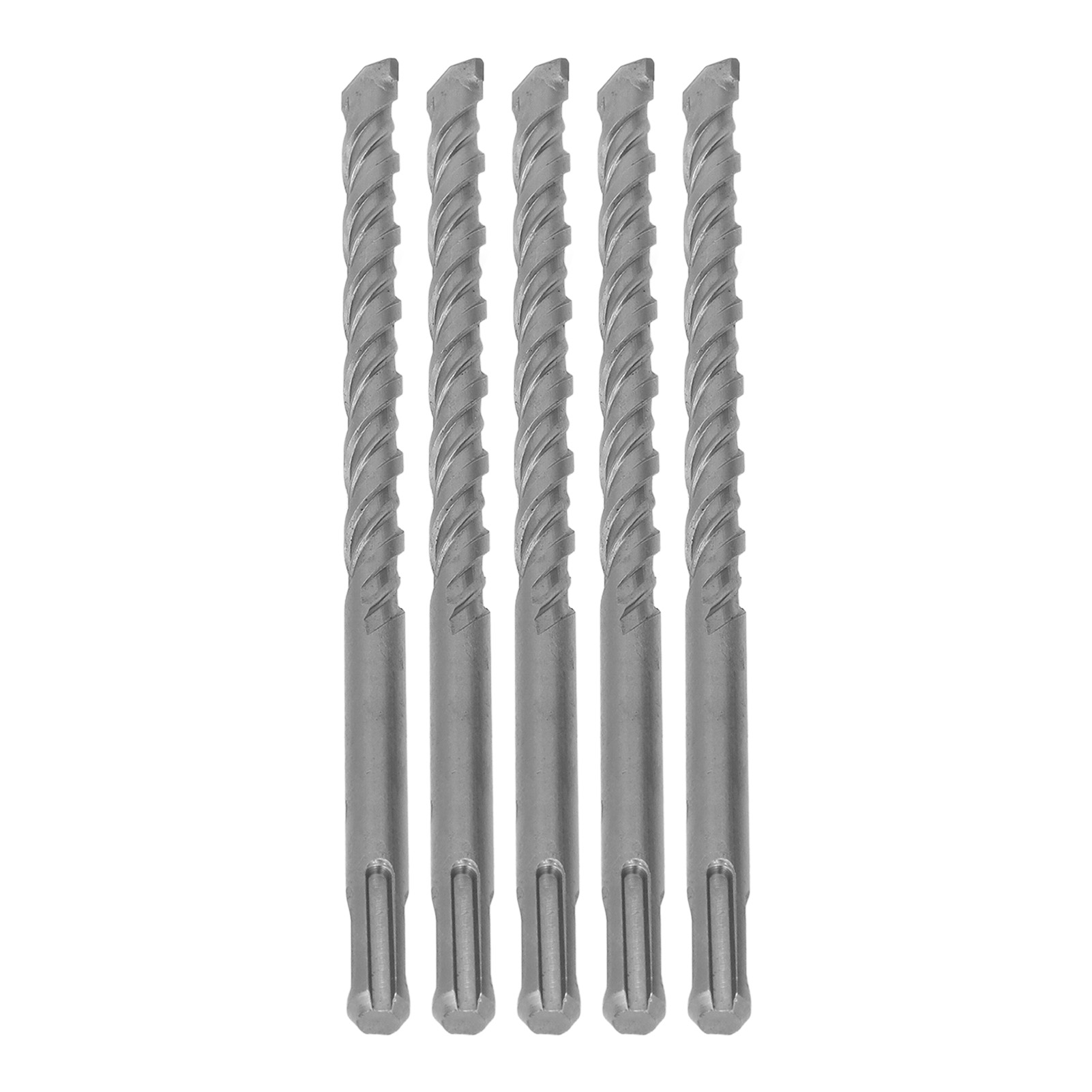 210 Mm 12 Mm 5-teiliger Hartmetall-betonbohrer, Rotationsmeißelbohrer Mit 2 Spiralförmigen Nuten Für Ziegel, Mauerwerk, Sds-hammerbohrer — Robustes Werkzeug.