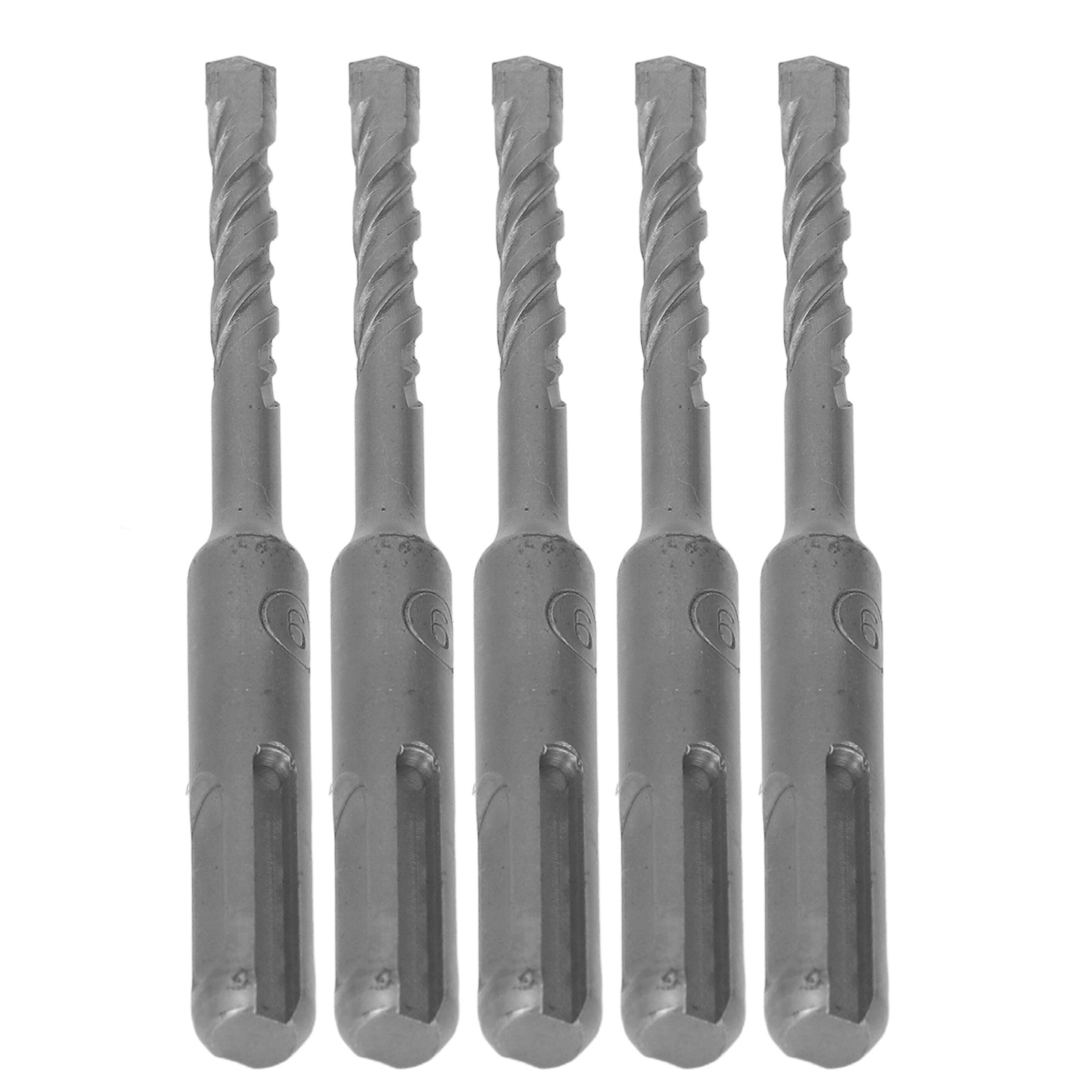 5-teiliges Set Hartmetall-betonmeißelbohrer, 2-schneidiger Spiralbohrer, Zum Bohren Von Ziegel Und Stein, 6 Mm Durchmesser, 110 Mm Länge, Sds-schaft