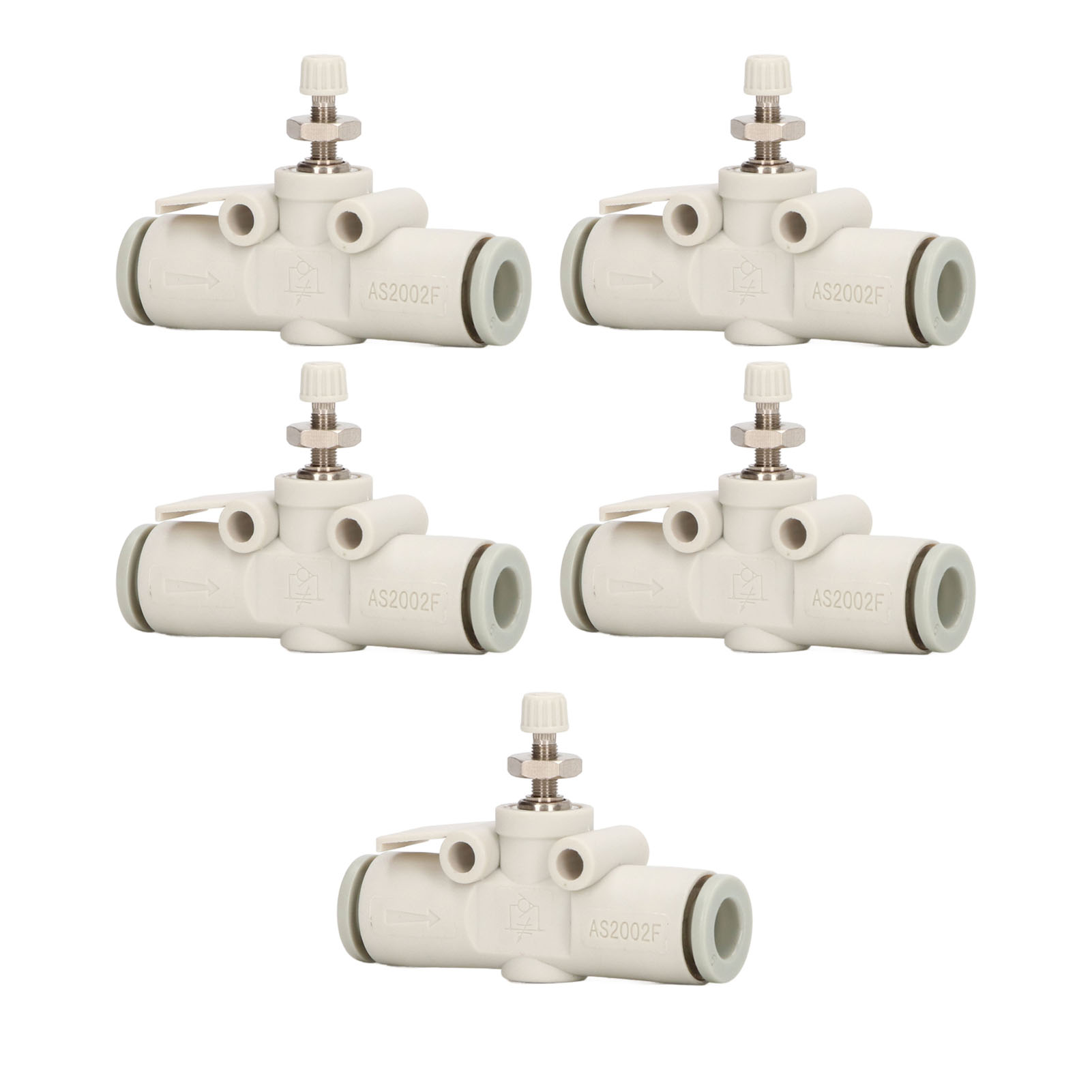 5-teiliges Druckbeständiges Pvc-rohr-schubventil, Gerader Anschluss, Luftstromregelung, 6-mm-gewinde