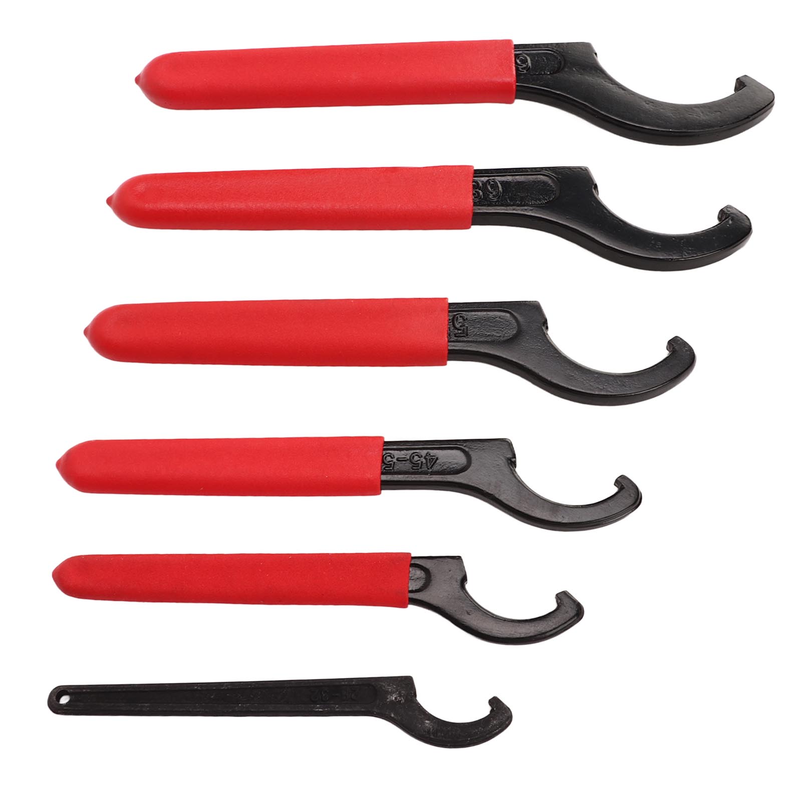 C-förmiger Gewindefahrwerk-einstellschlüssel, 6er-set, Legierter Stahl, Gummigriff, Stoßdämpfer-aufhängungswerkzeug, Robuster Und Praktischer Federschlüssel.