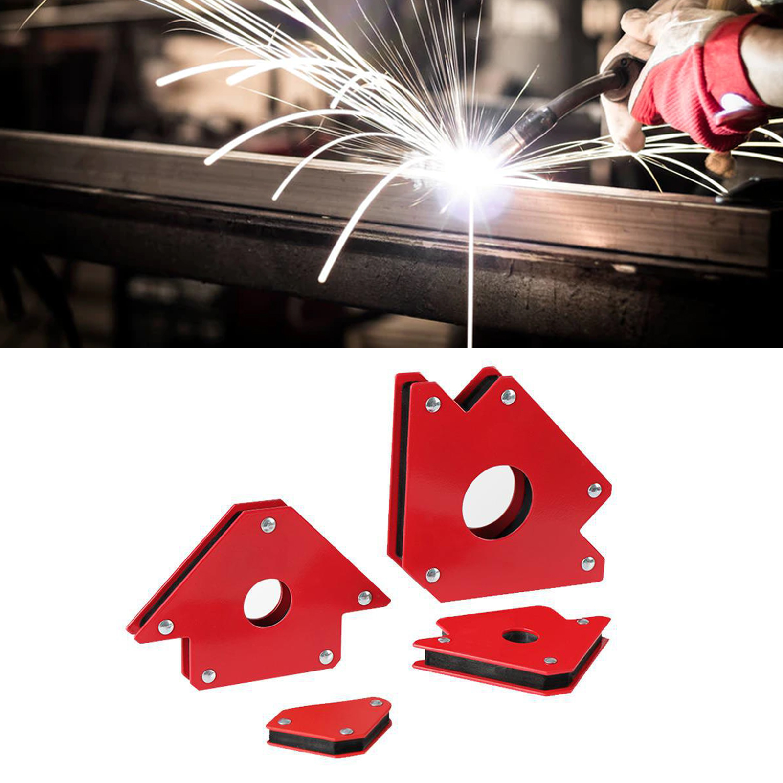 Set Mit 6 Rechtwinkligen Schweißmagneten, Robuste, Mehrwinklige Magnethalter Für Präzises Halten In Der Werkstatt