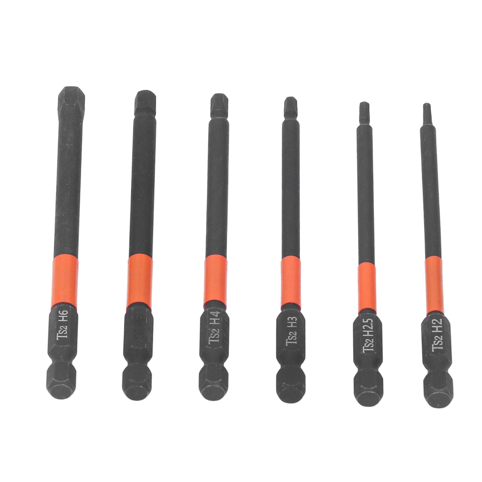 Set Mit 6 Phillips-schlagschrauberbits, 1/4-zoll-sechskantschaft, Starker Magnet, Schwarz, Elektrischer Schraubendreher, Hochleistungszubehör.