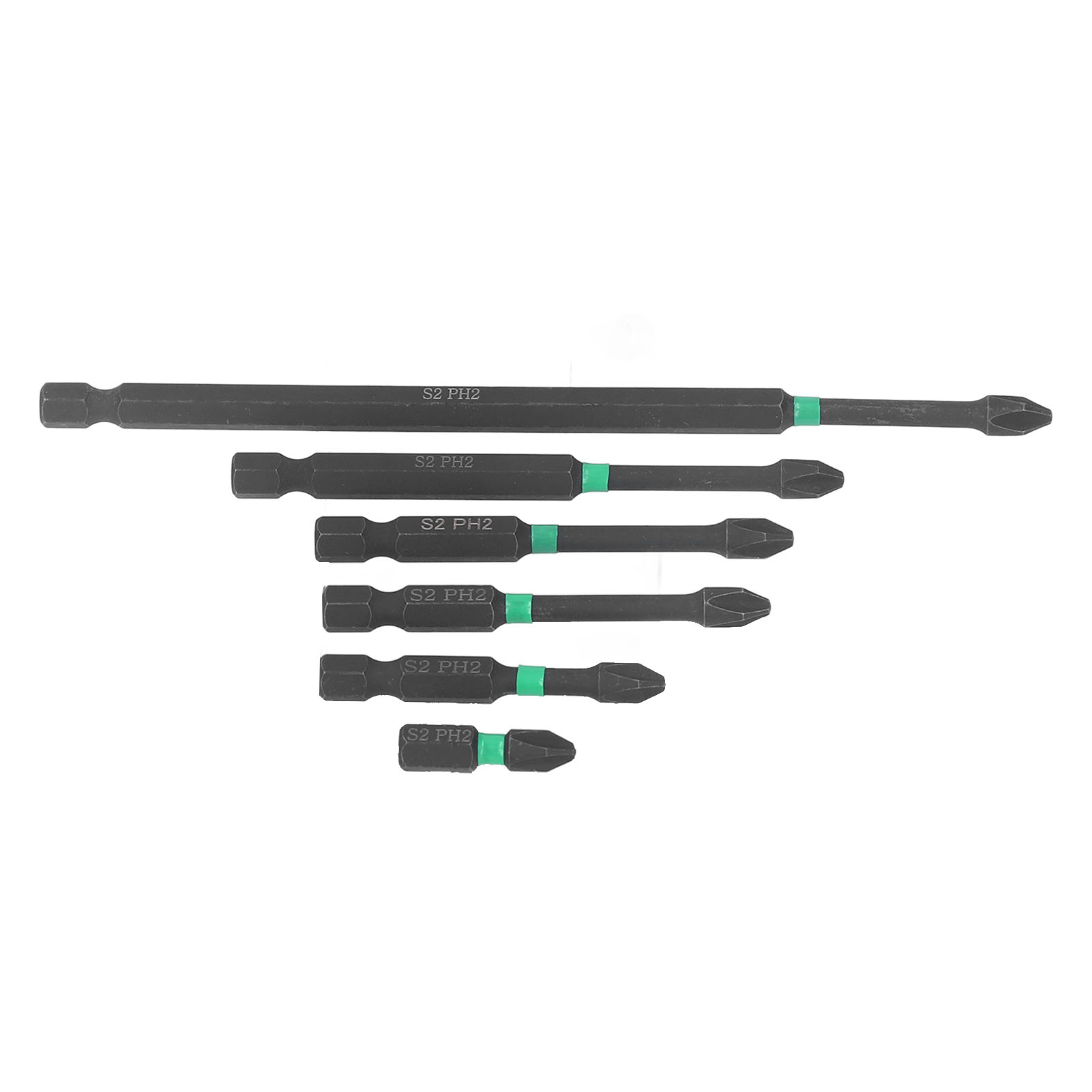 6-teiliges Set Ph2-kreuzschlitzbits Aus S2-legierungsstahl, Magnetischer Sechskantschaft, Handschraubendreher Für Heimwerker- Und Wartungsarbeiten