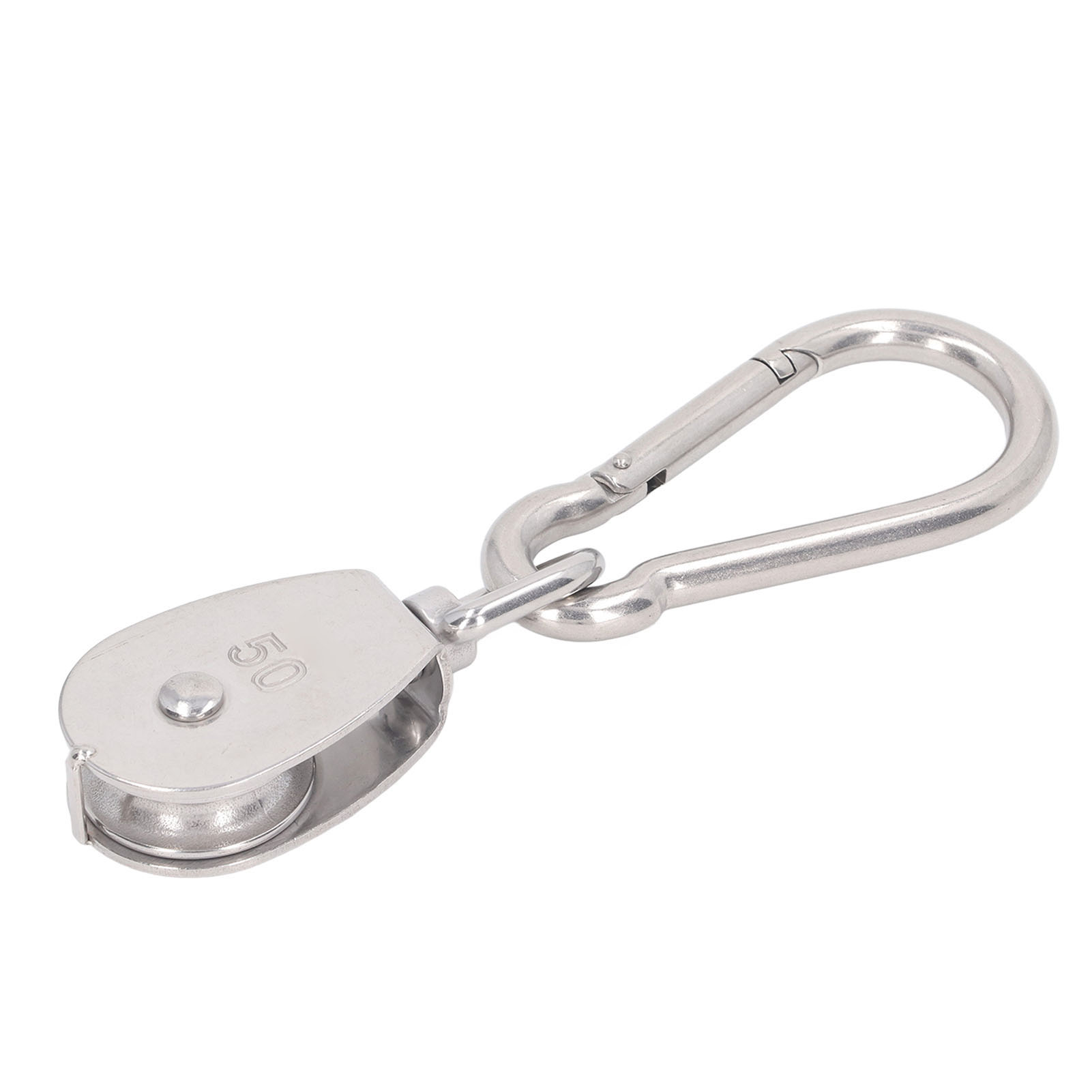 M50 400 Kg Einzelrolle Aus Edelstahl Mit Kugellager Und M12-federkarabiner