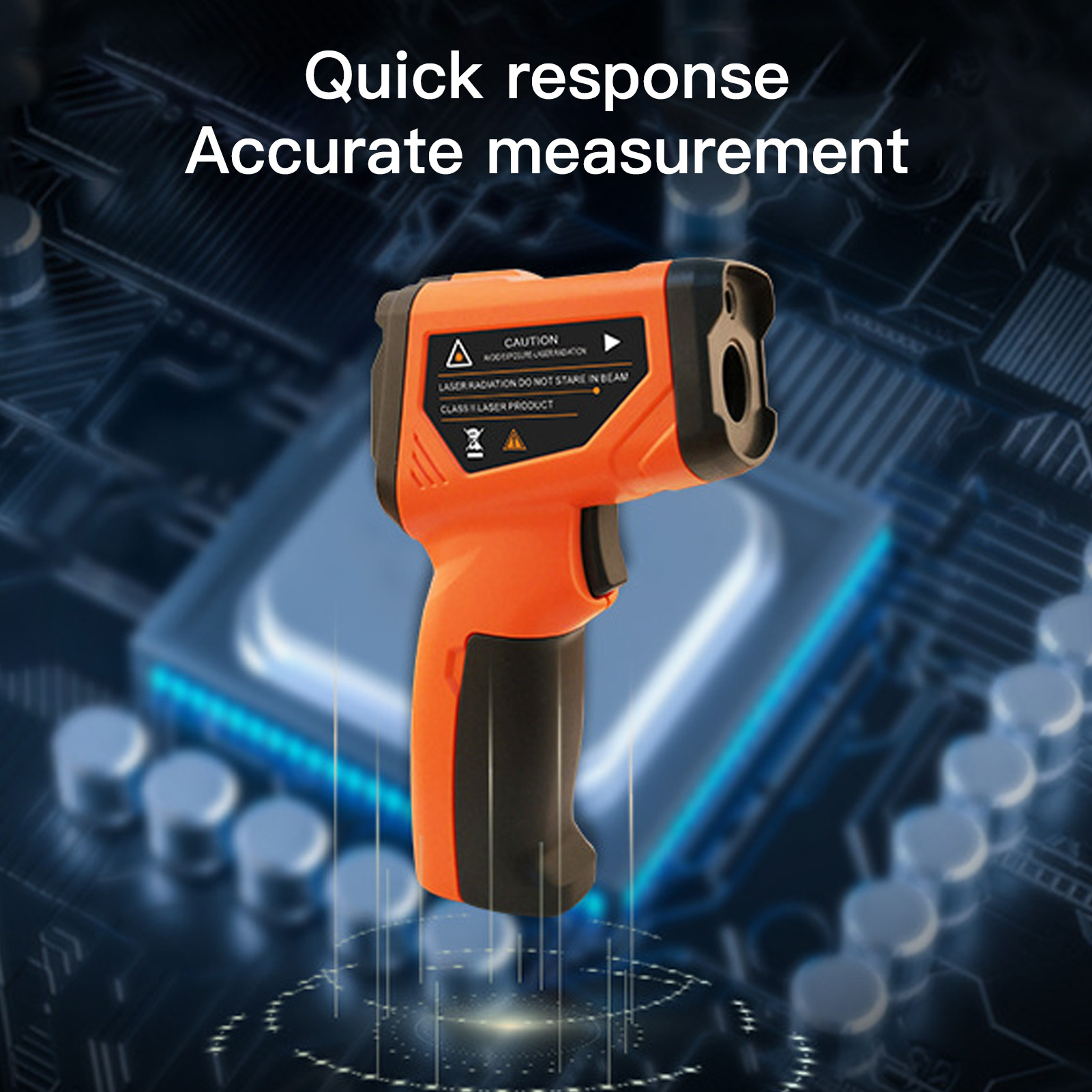 Hochpräzises, Tragbares, Berührungsloses Infrarot-thermometer, Industrielles Temperaturmessgerät Mit Hintergrundbeleuchtetem Lcd-bildschirm