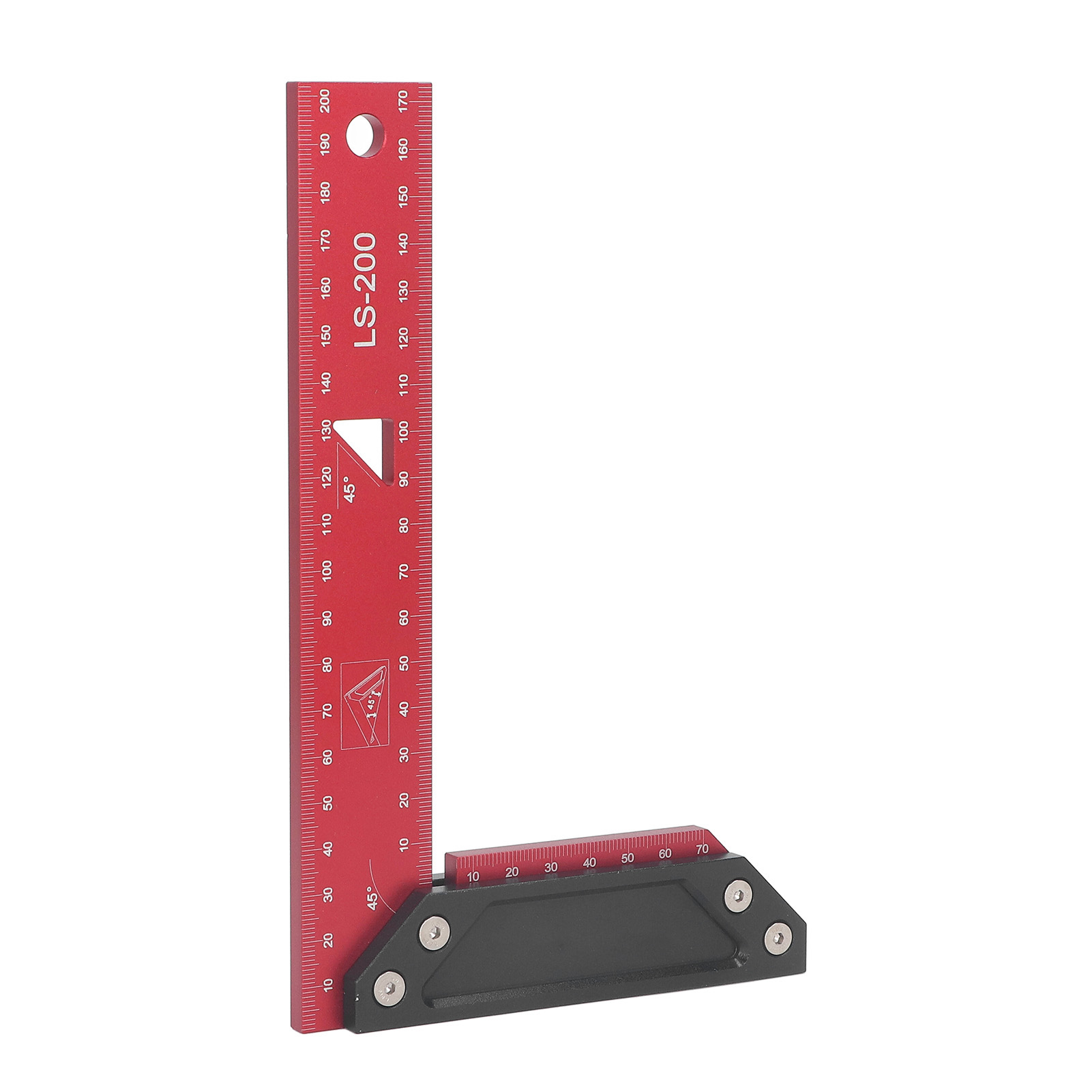 L-förmiger Schreinerwinkel, Professioneller Aluminium-markierungslineal, 200-mm-messwerkzeug