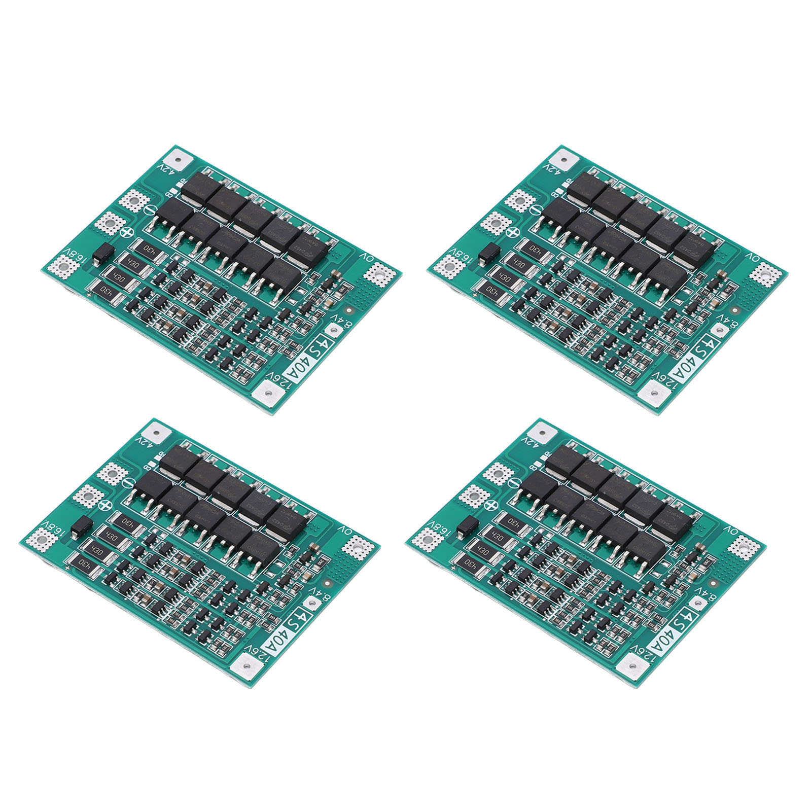 Konvolut Aus 4 Lithium-batterieschutzmodulen Für 4s 18650-leiterplatten, 40-a-laderegler, Balancer Und Stromversorgungszubehör