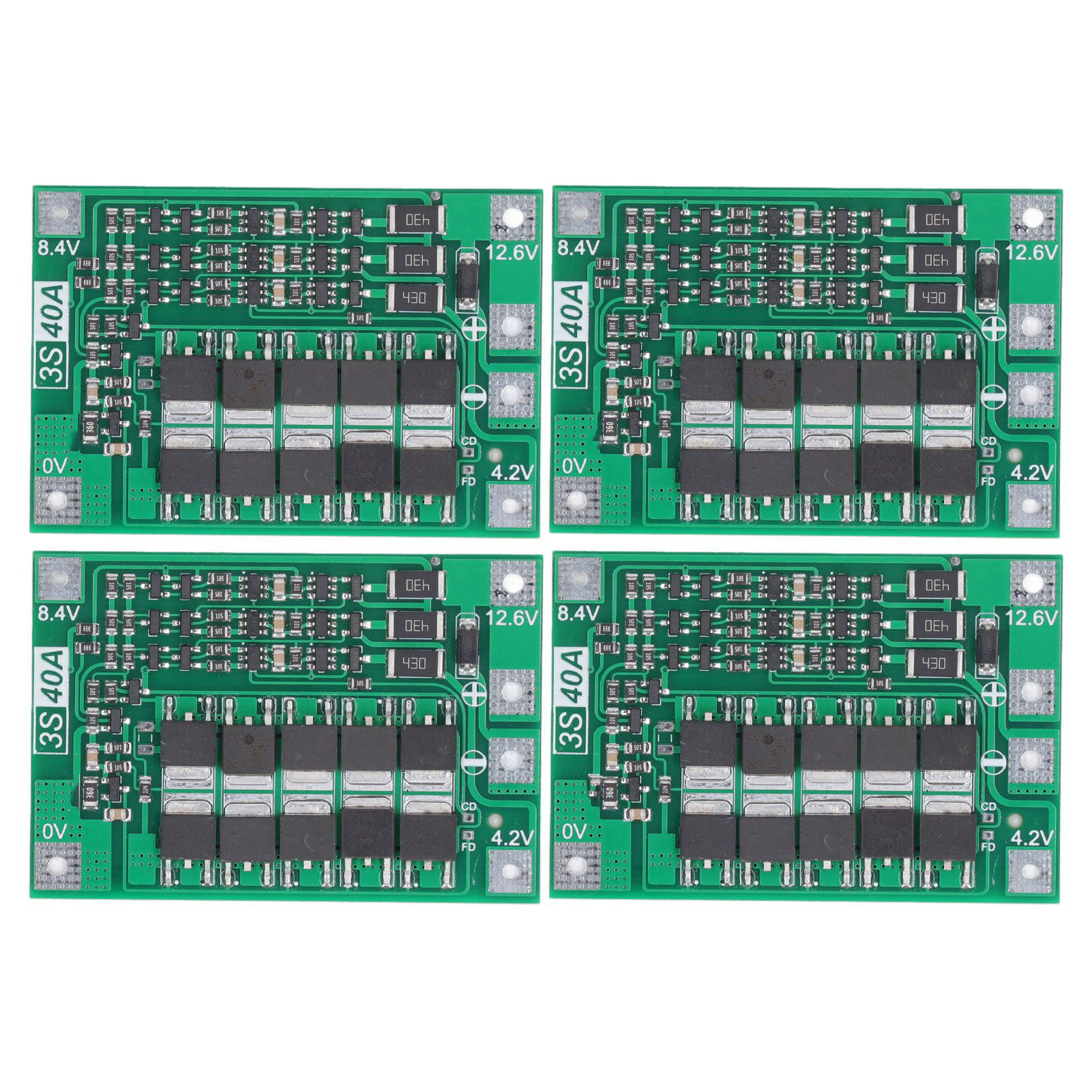 Konvolut Von 4 Leiterplatten-schutzschaltungen Für 3s-lithiumbatterie-mos-transistor-balancer, Präzisions-40a-elektronikplatine