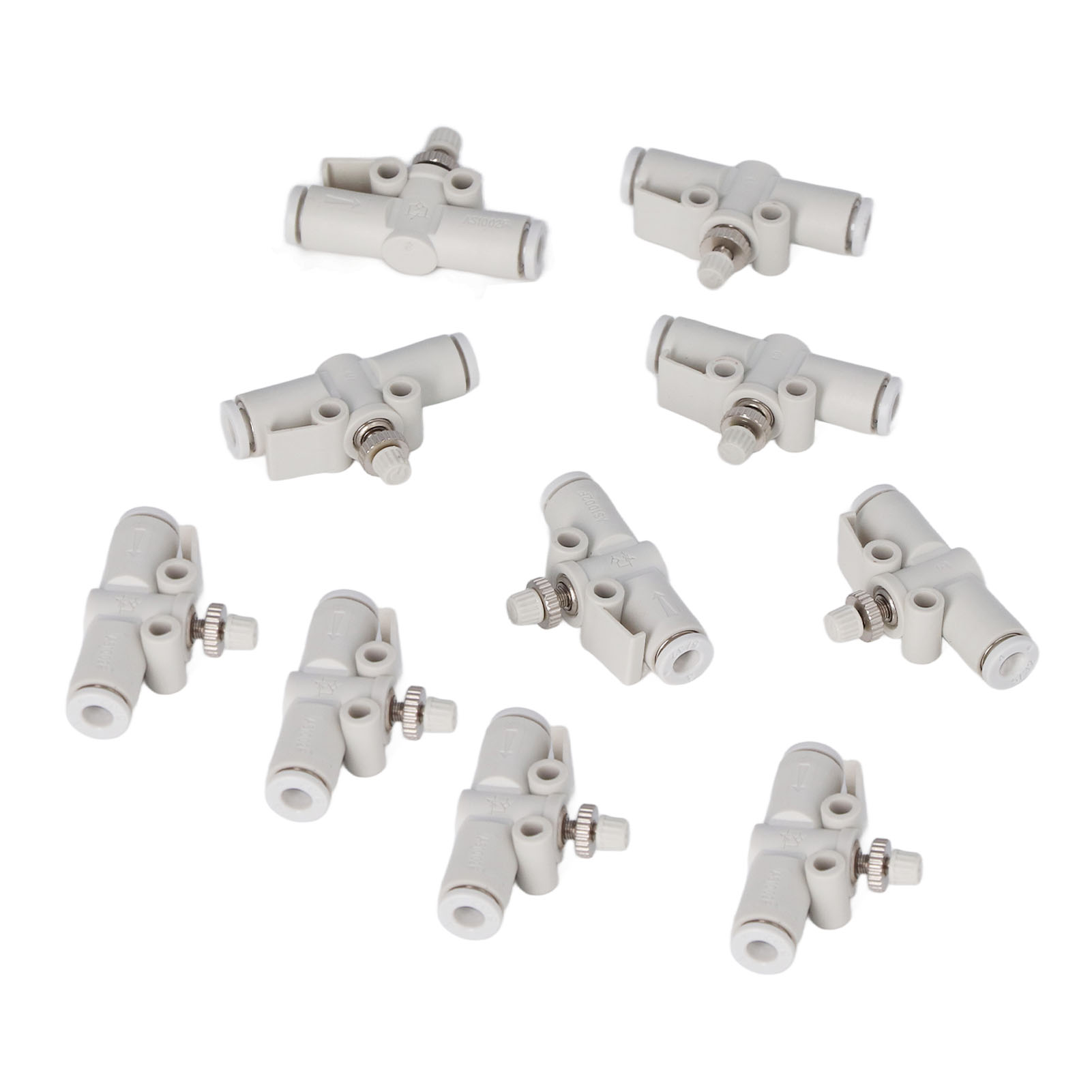 10 Gerade Pvc-pneumatik-steckverbinder, 10 Stück, Luftmengenregulierventil
