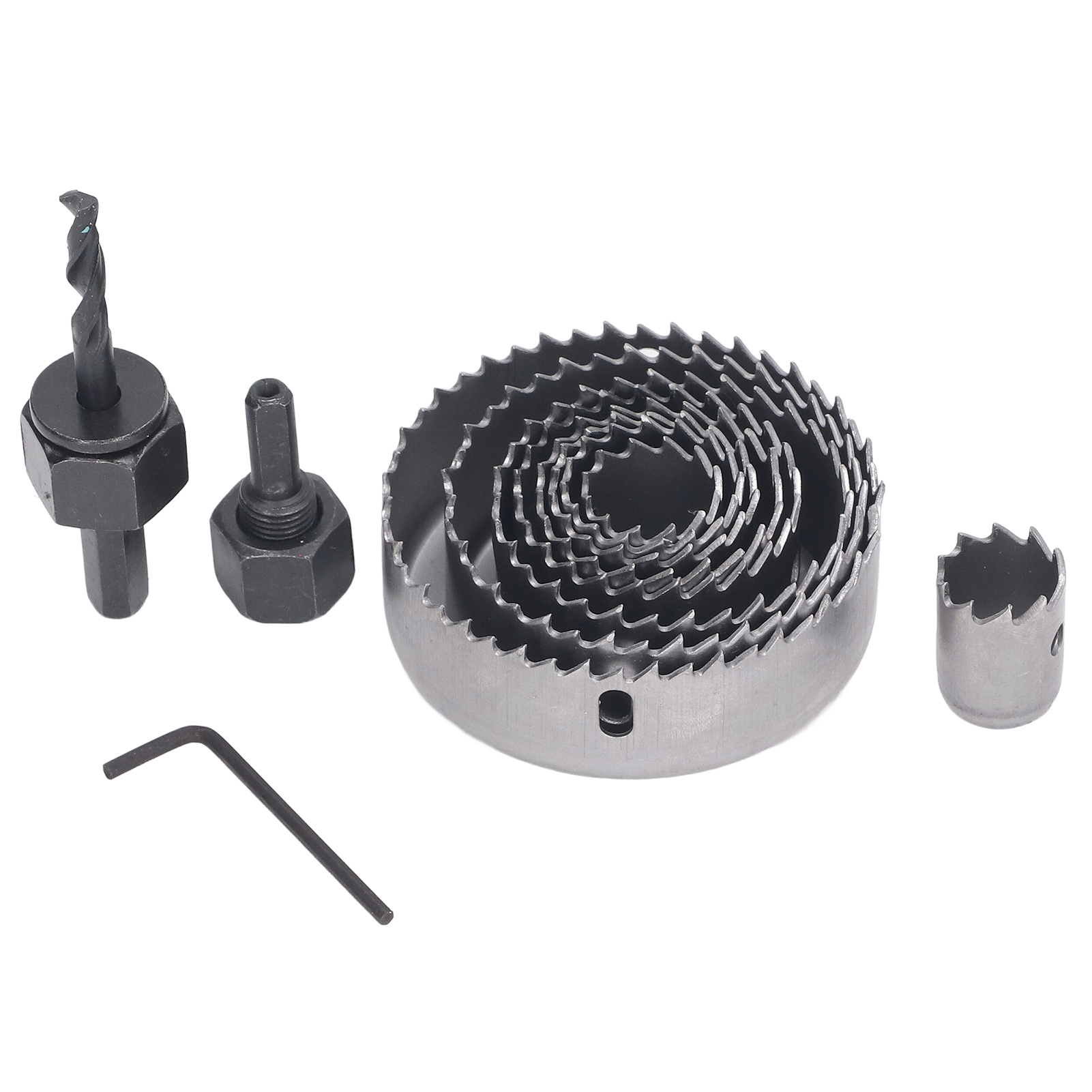 Set Mit 12 Bimetall-lochsägen, Robusten Kernbohrern, Lochschneidern Für Holz, Metall Und Kunststoff, Inklusive Aufbewahrungskoffer