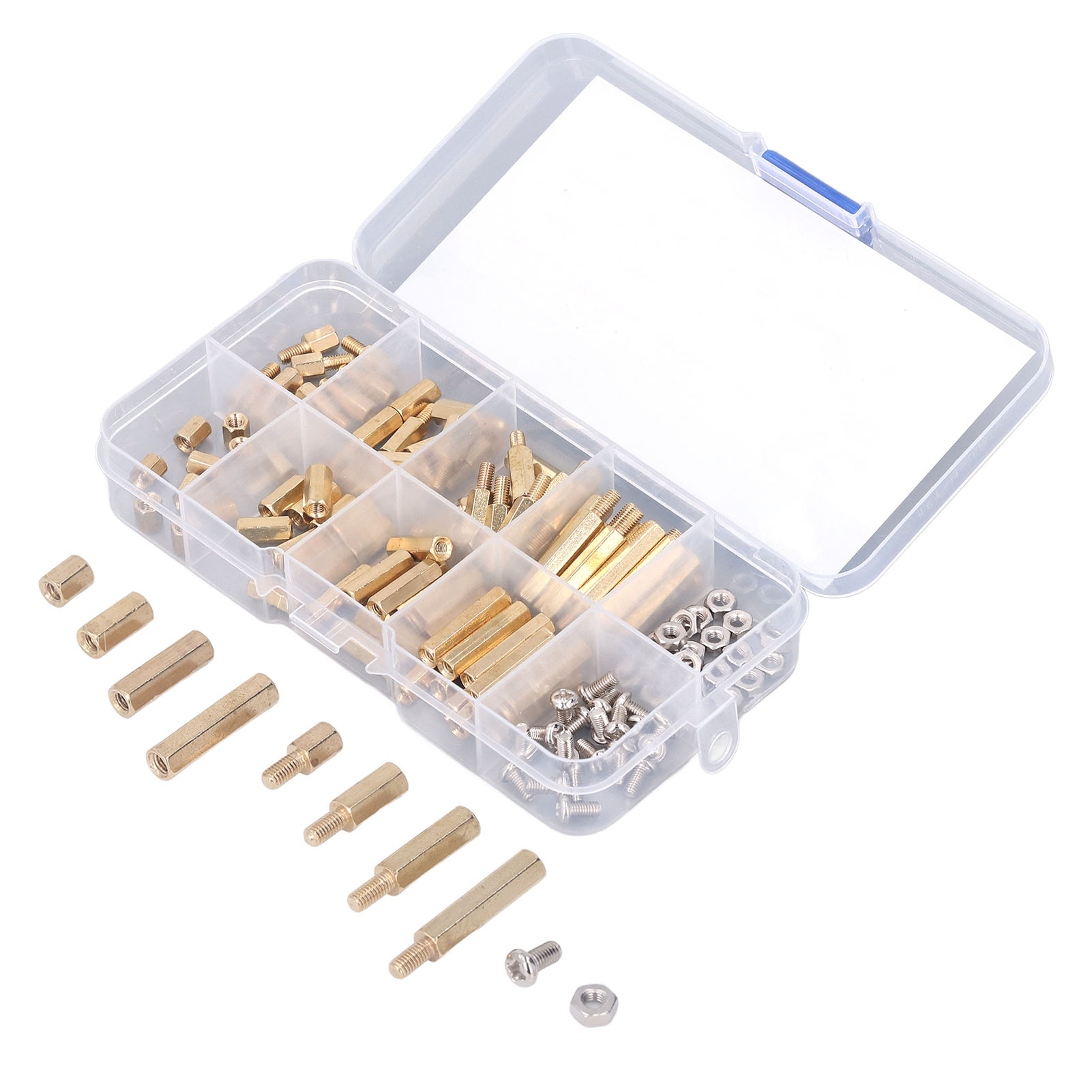 120-teiliges Set Mit M3-messing-distanzstücken, Standard-sechskantschrauben Und Muttern, Sortiment Für Automobil Und Elektronik.