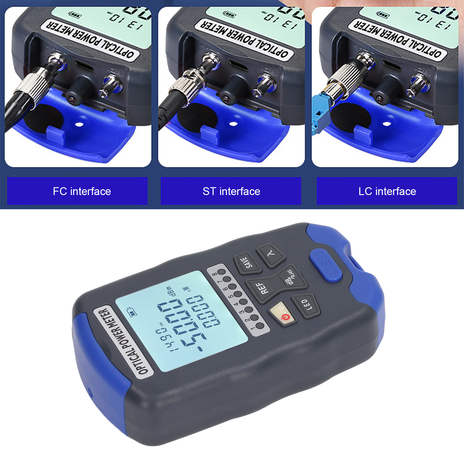 Mini 3-in-1 10-km-glasfaser-leistungstester, Universelle Fc/sc/st-schnittstelle, Mit Led-lampe, Messbereich -70 Bis +10 Dbm, Modell Aua Dc70, Tragbares Optisches Signalmessgerät