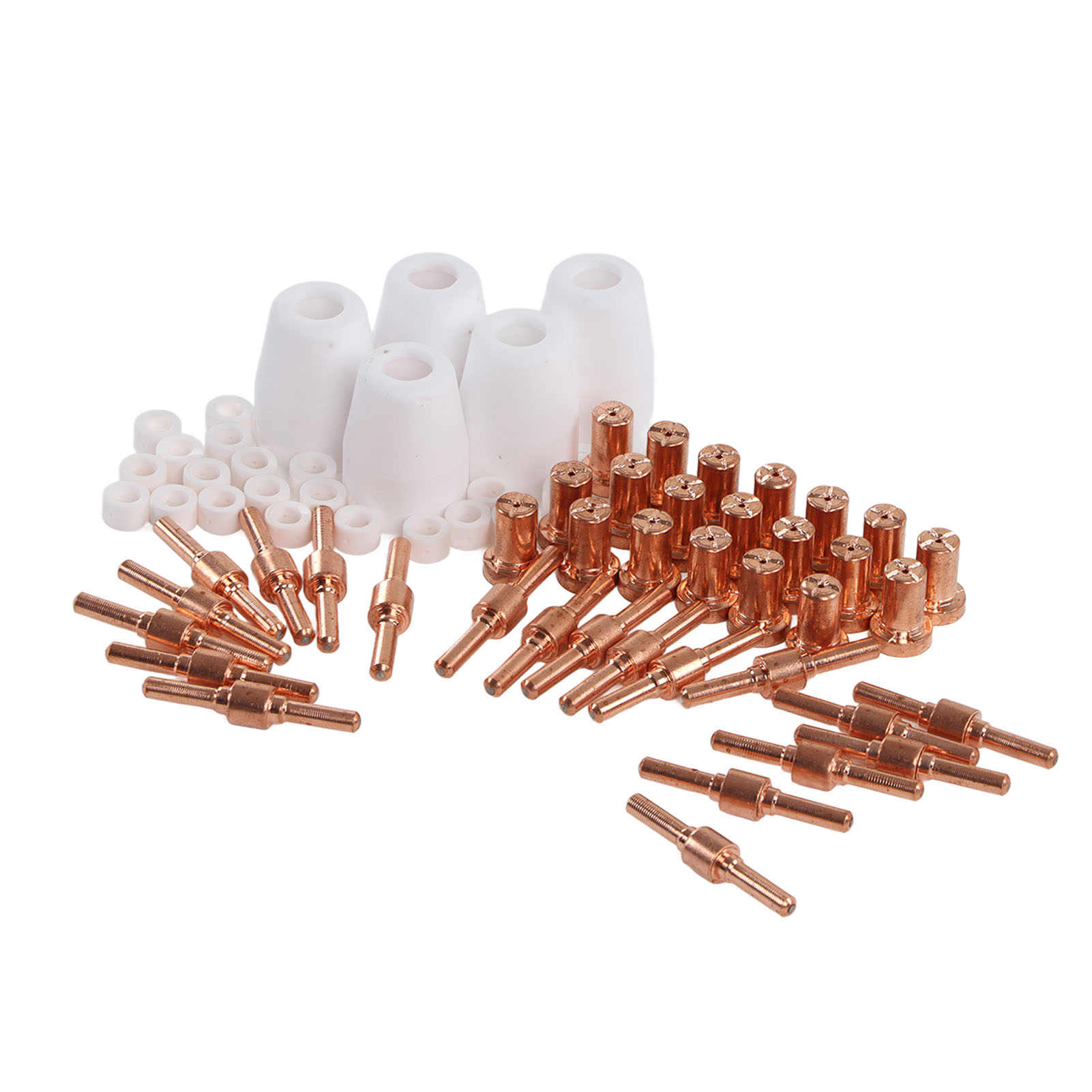 Set Aus 65 Plasma-verbrauchsmaterialien, Brennerelektrodenspitze, Schutzdüse, Wirbelring, Ersatzteilset Für Die Cut 40 Station.