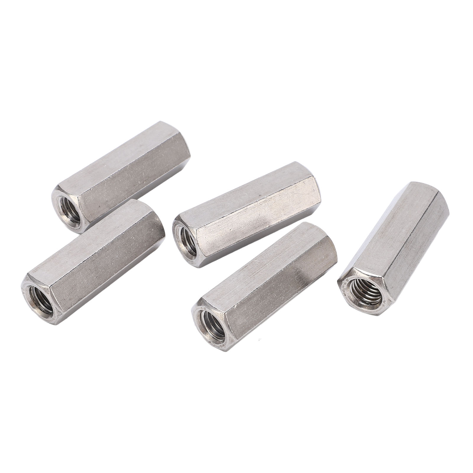 Silberne M12-sechskantmuttern, 5er-pack, Edelstahl 304, Korrosionsbeständig, Robust, Langlebige Befestigungselemente