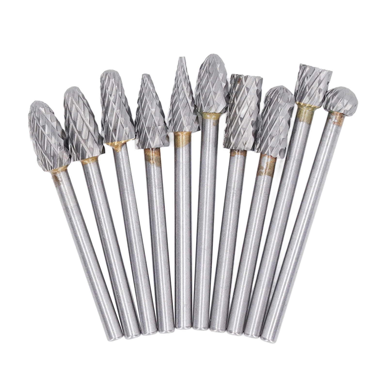Set Mit 10 Hartmetall-rotationsfräsern, Doppelschneid-feilenfräser Für Gravier-, Bohr- Und Polierwerkzeuge, Schleifzubehör