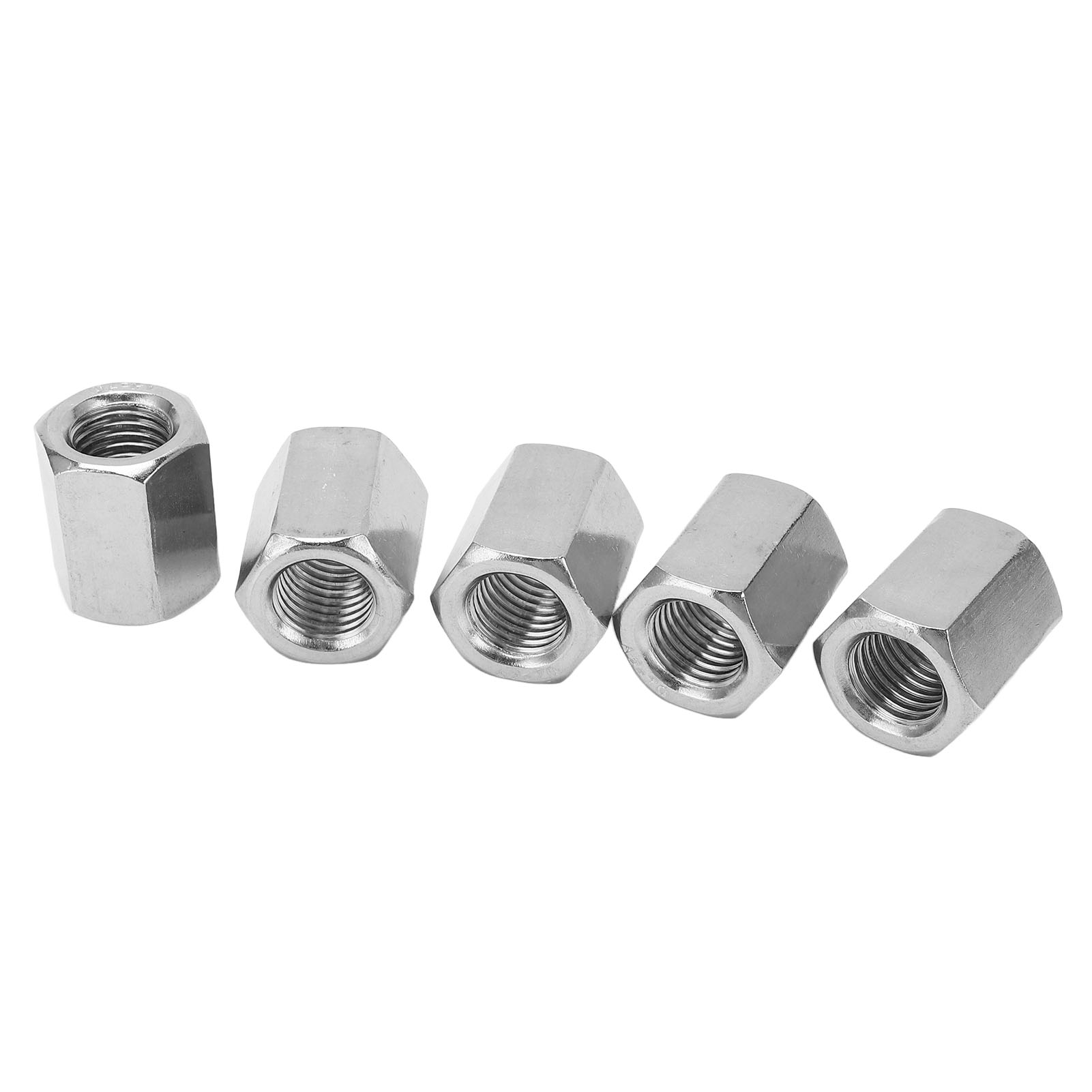 Silberne M16-verbindungsmuttern, 5er-pack, Rostfreier Edelstahl, Hochbelastbare Sechskantmuttern Für Dauerhafte Befestigung.