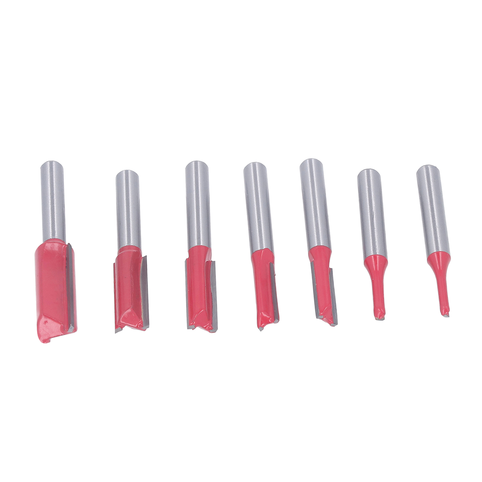Set Mit 7 Geraden 6,35-mm-hartmetall-fräsern Für Holzfräsen, Nutenfräsen Und Feinbearbeitung, Zylindrischer Schaft.