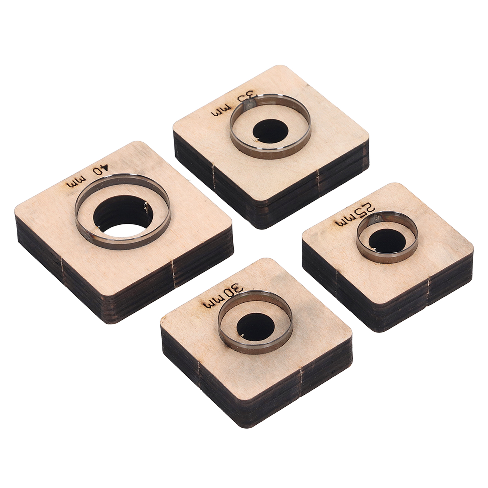 Set Mit 4 Stempeln Aus Legiertem Stahl Für Leder, Diy-schneiden, Schlagstempel, Runde Form, Birken-diy-zubehör, Metallschneidwerkzeuge.
