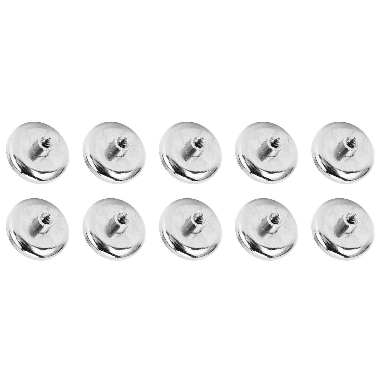 10 Neodym-nadelmagnete D42 40kg, Starke, Vernickelte, Rostfreie Hakenbasis, Set