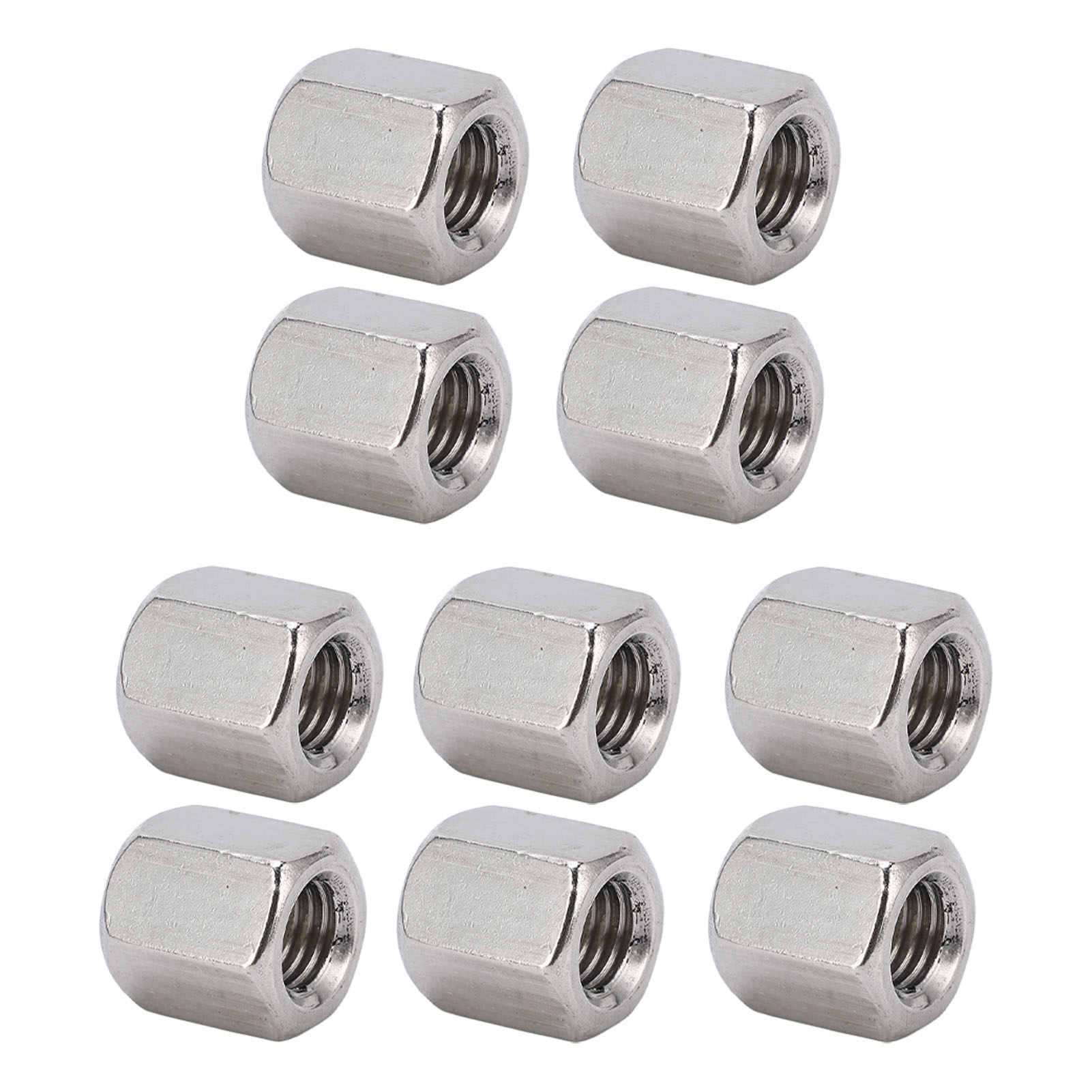 Silberne M12-verbindungsmuttern, 10er-pack, Sechseckig, Edelstahl, Ersatzteilset