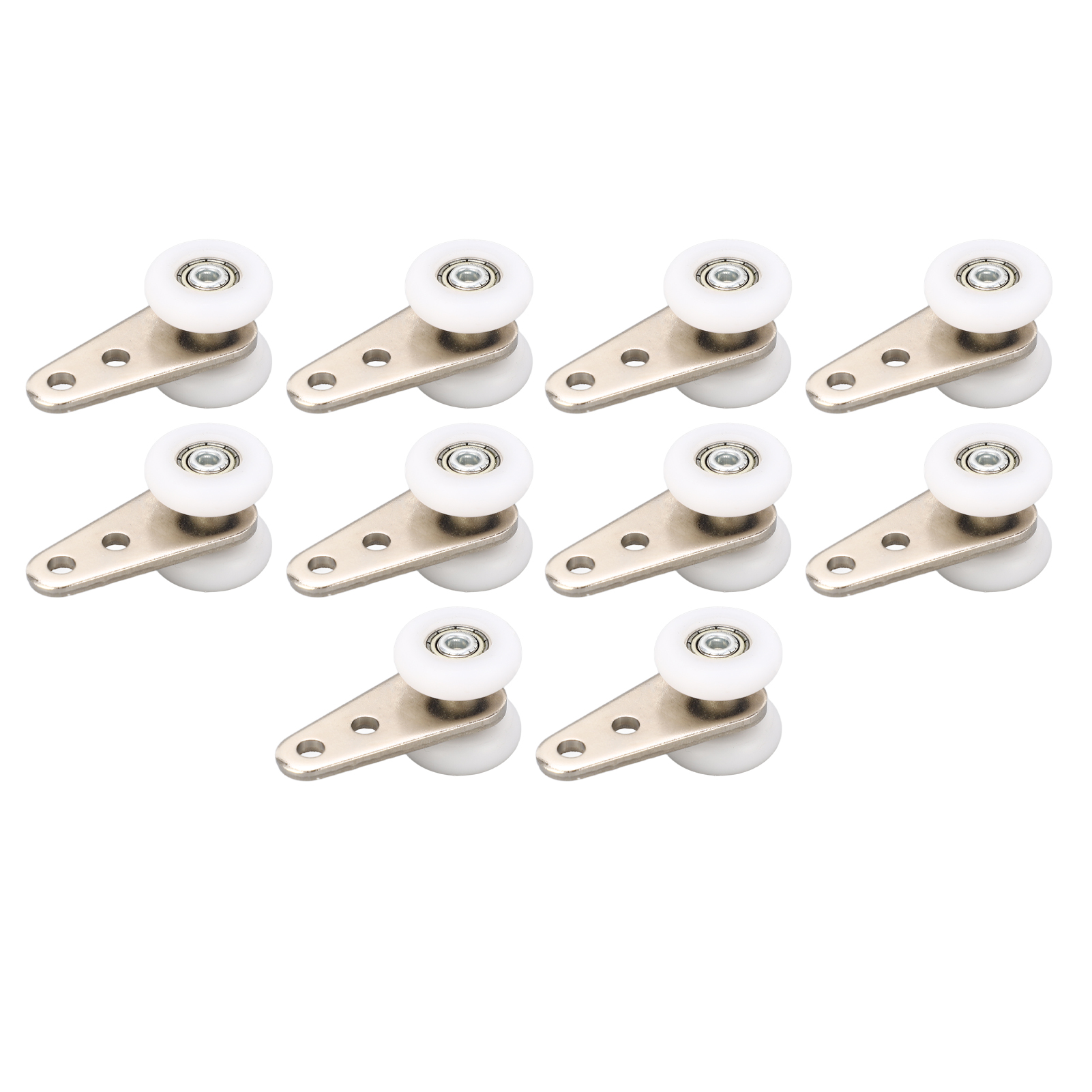 Set Mit 10 Nylonrollen (23 Mm) Mit Edelstahlhalterung, Aufhängerollen Für Schiebetüren Und -fenster, Weiß