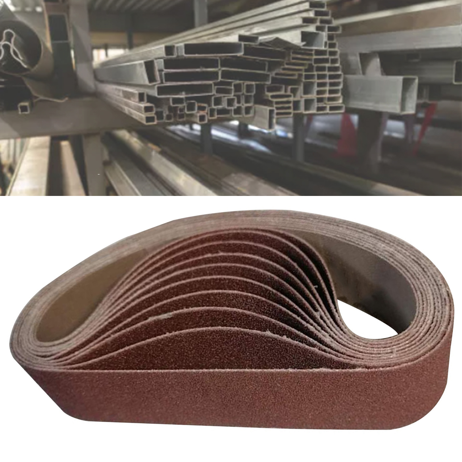 Packung Mit 10 Schleifbändern, Körnung 80, Oxidiertes Aluminium, 330 X 30 Mm, Schleifwalze Zum Schleifen Und Polieren