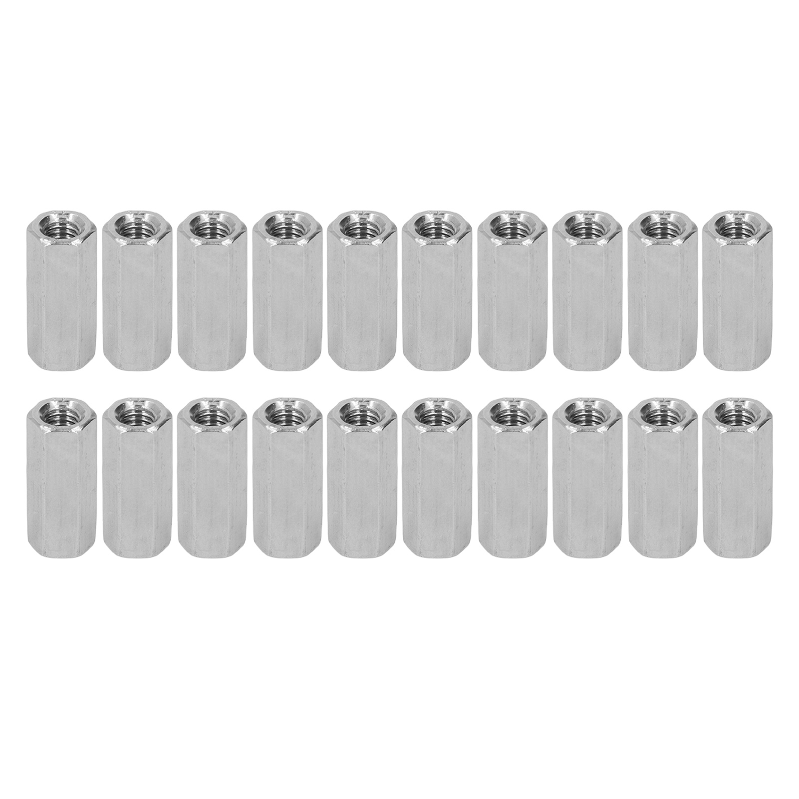 Sechskant-verbindungsmuttern M6x1 L25mm Aus Edelstahl, Packung Mit 20 Gewindeverbindern Für Stangen, Bolzen Und Mechanische Gewindebolzen