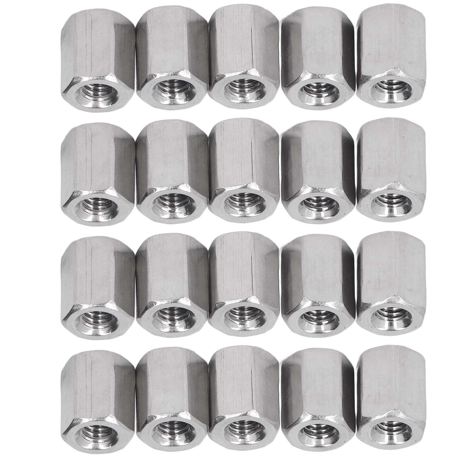 Sechskant-verbindungsmuttern M4 X 0,7, 20er-packung, Edelstahl, 10 Mm Länge, 6-kantig, Korrosionsbeständig