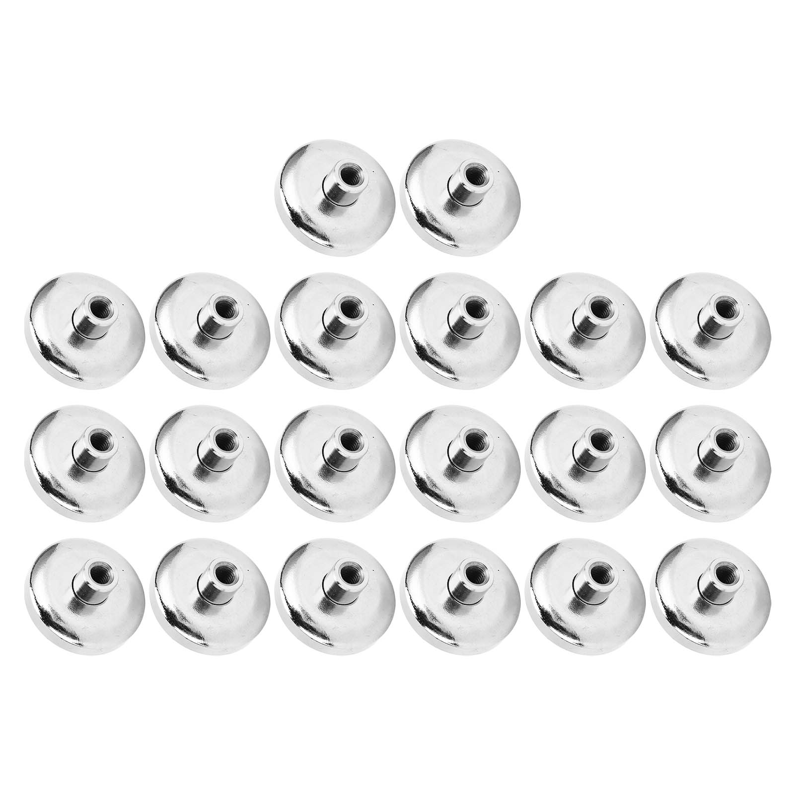 20 Runde Magnete Mit 32 Mm Stabdurchmesser, 18 Kg Edelstahl, Ndfeb, Dreifach Beschichteter Runder Sockel, Leistungsstark